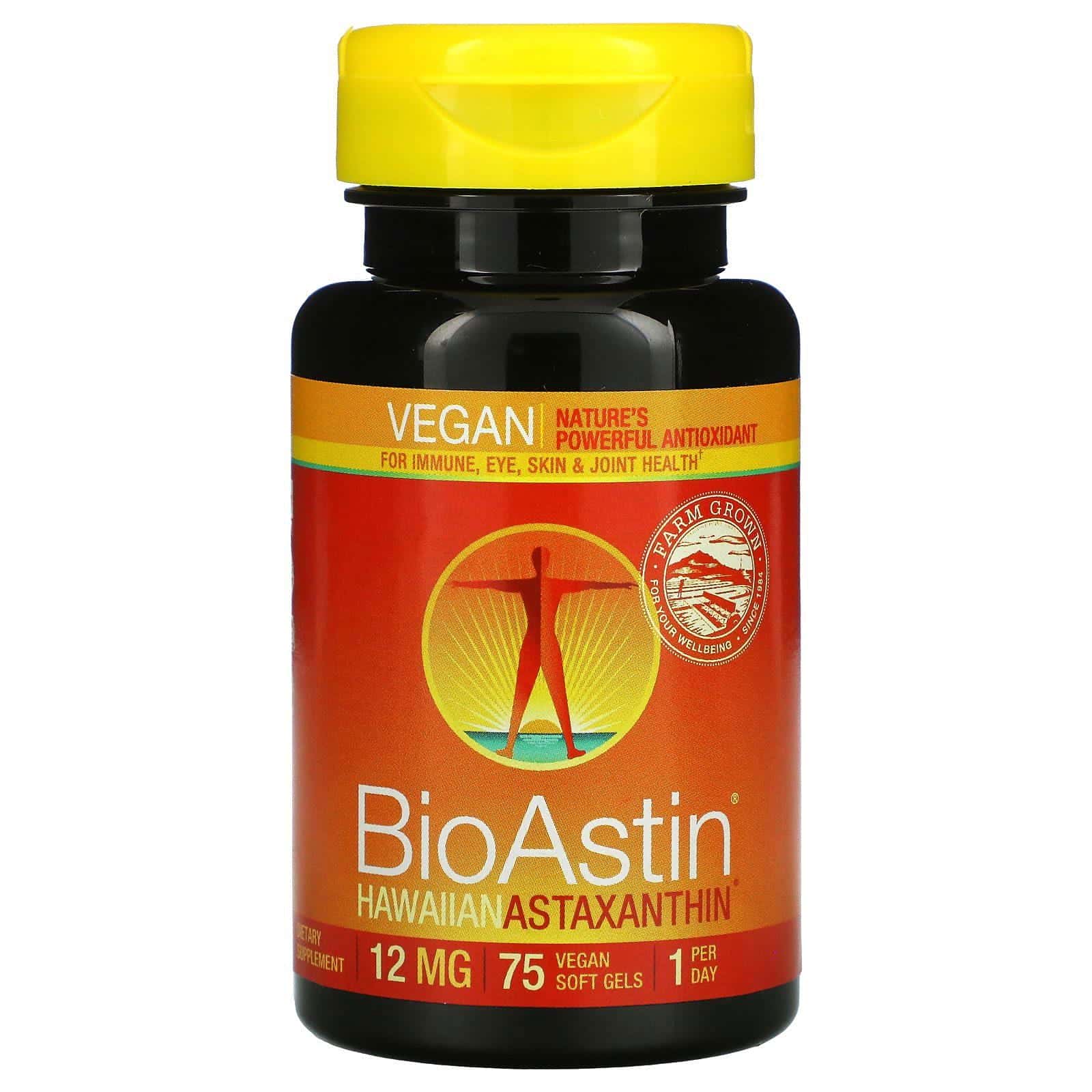 Nutrex Hawaii, BioAstin, 12 mg, 75 cápsulas de gel veganas
