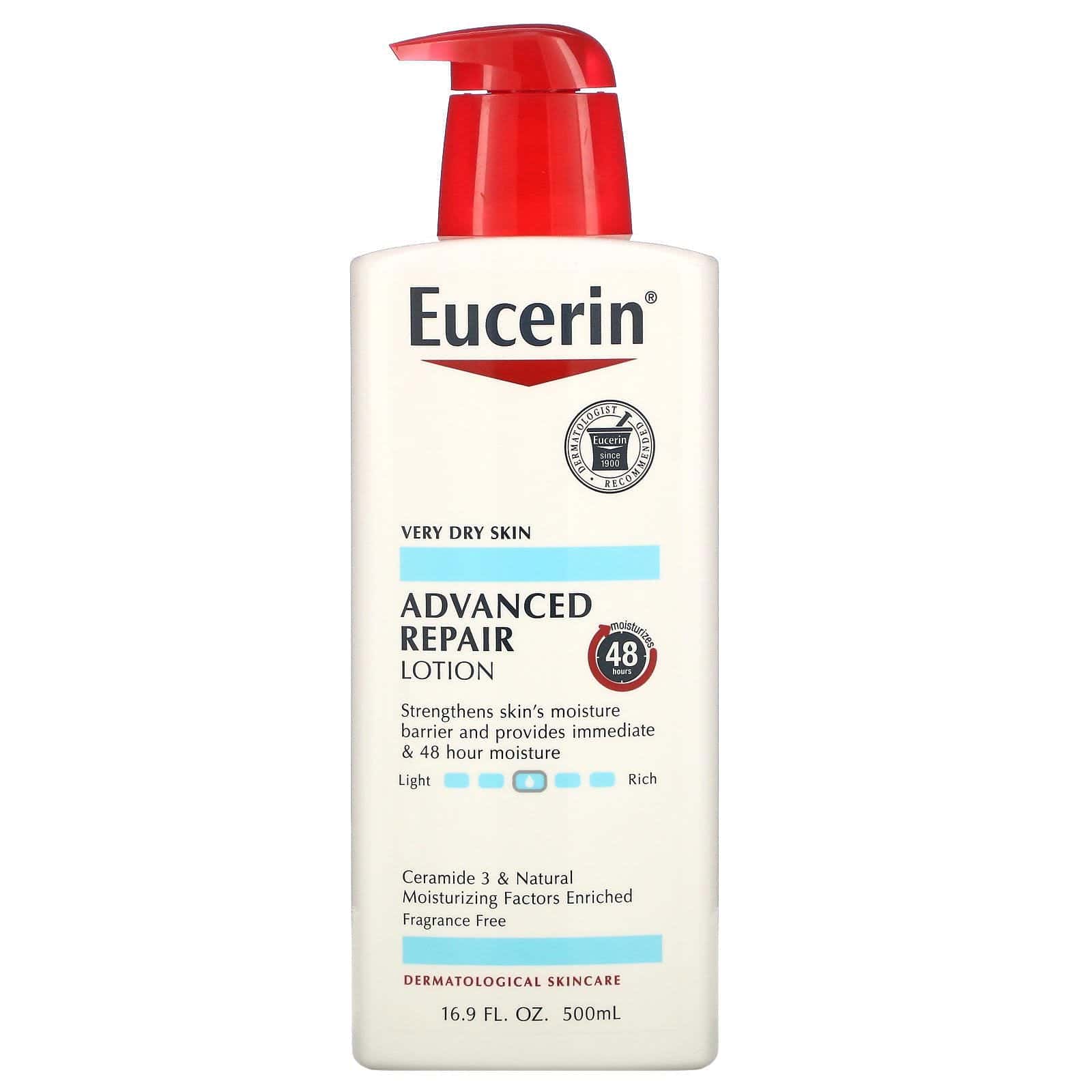 Eucerin, Loción para reparación avanzada, sin fragancia, 16.9 fl oz (500 ml)
