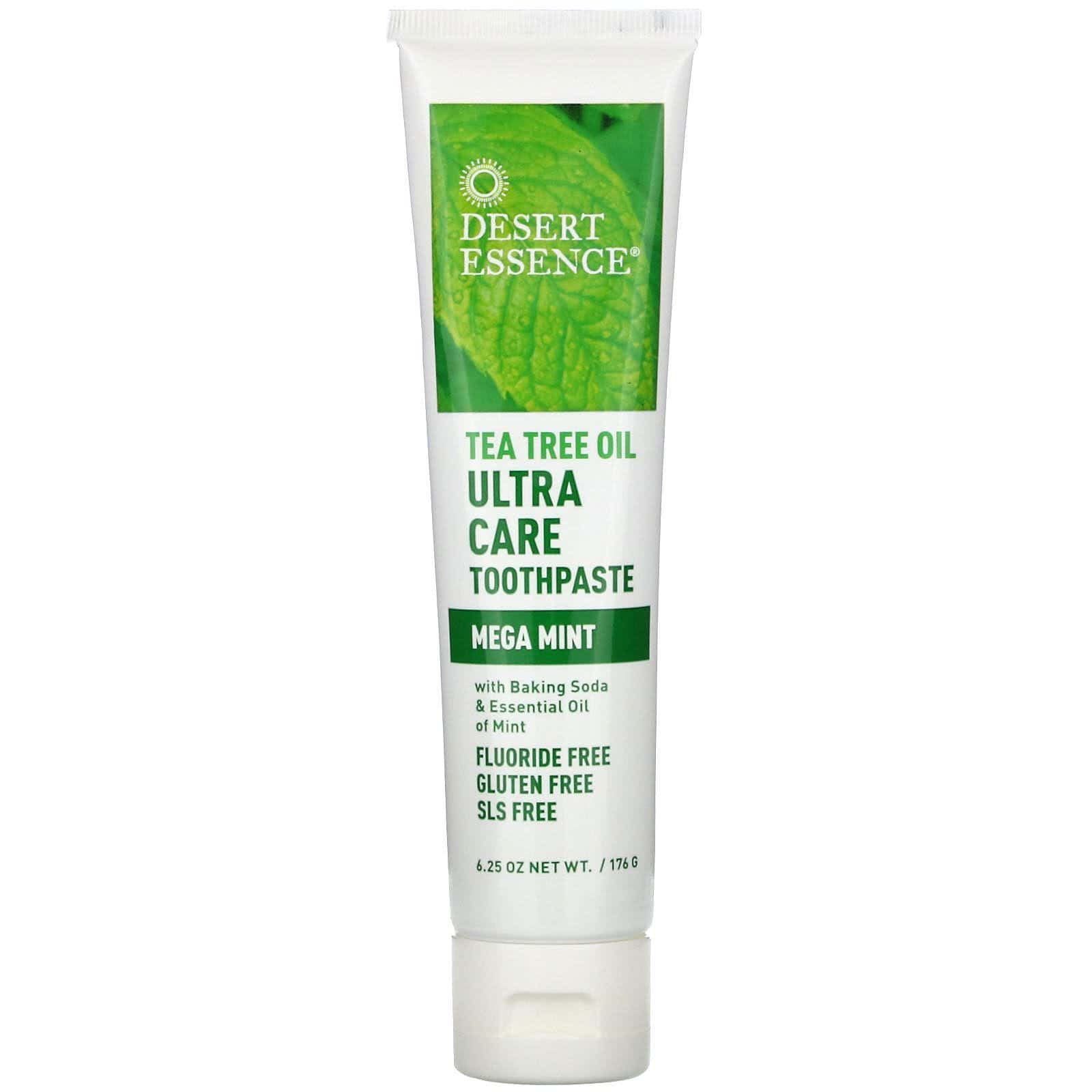 Desert Essence, Crema dental de aceite de árbol de té Ultra Care, Mega menta, 6.25 oz (176 g)