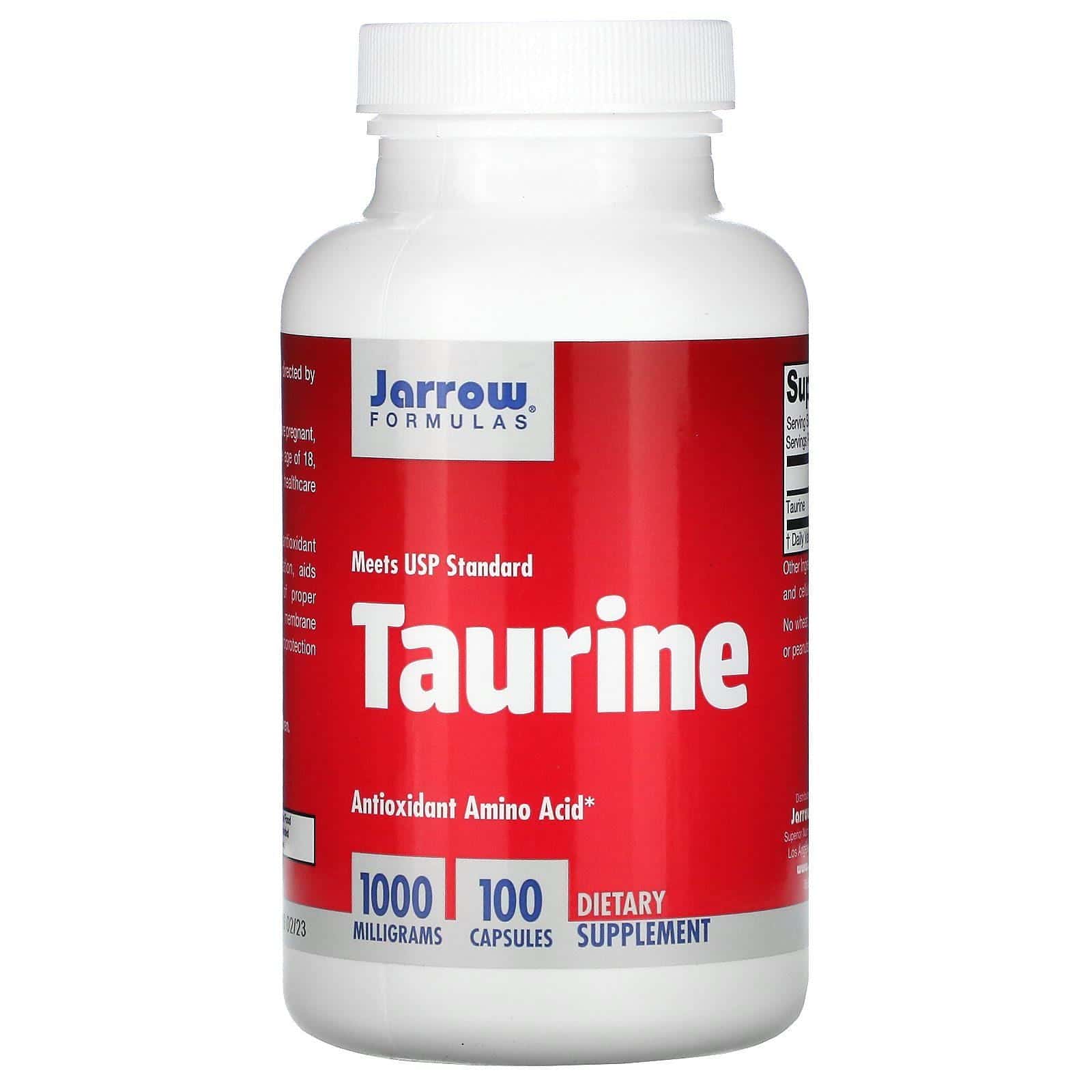 Jarrow Formulas, Taurina, Suplemento alimentario, 1000 mg, 100 cápsulas