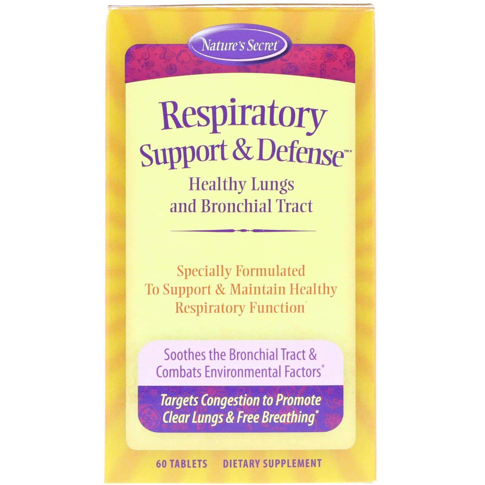 Nature's Secret, Asistencia y Defensa Respiratoria, 60 Comprimidos