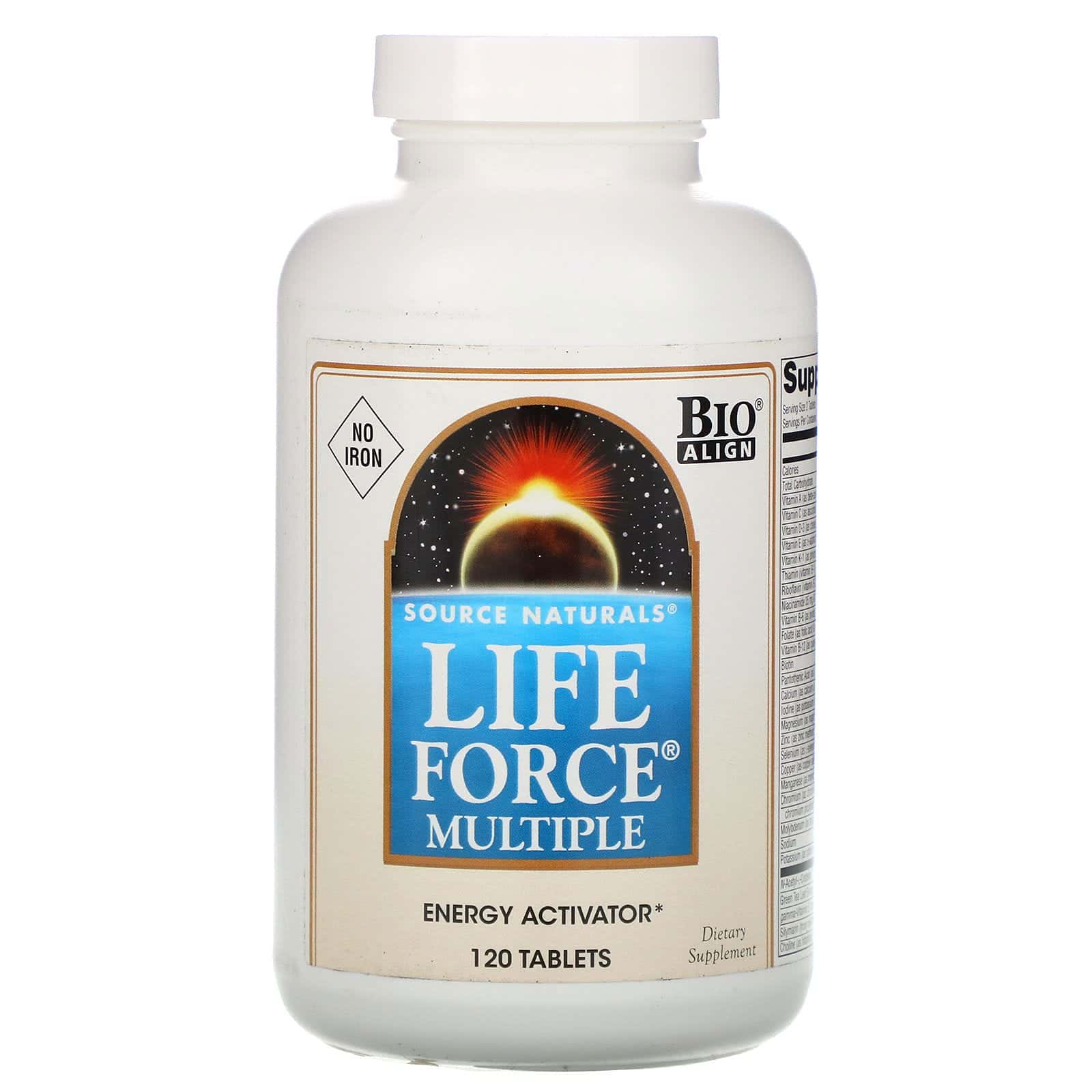 Source Naturals, Multivitamínico Life Force Multiple, Sin Hierro, 120 Comprimidos
