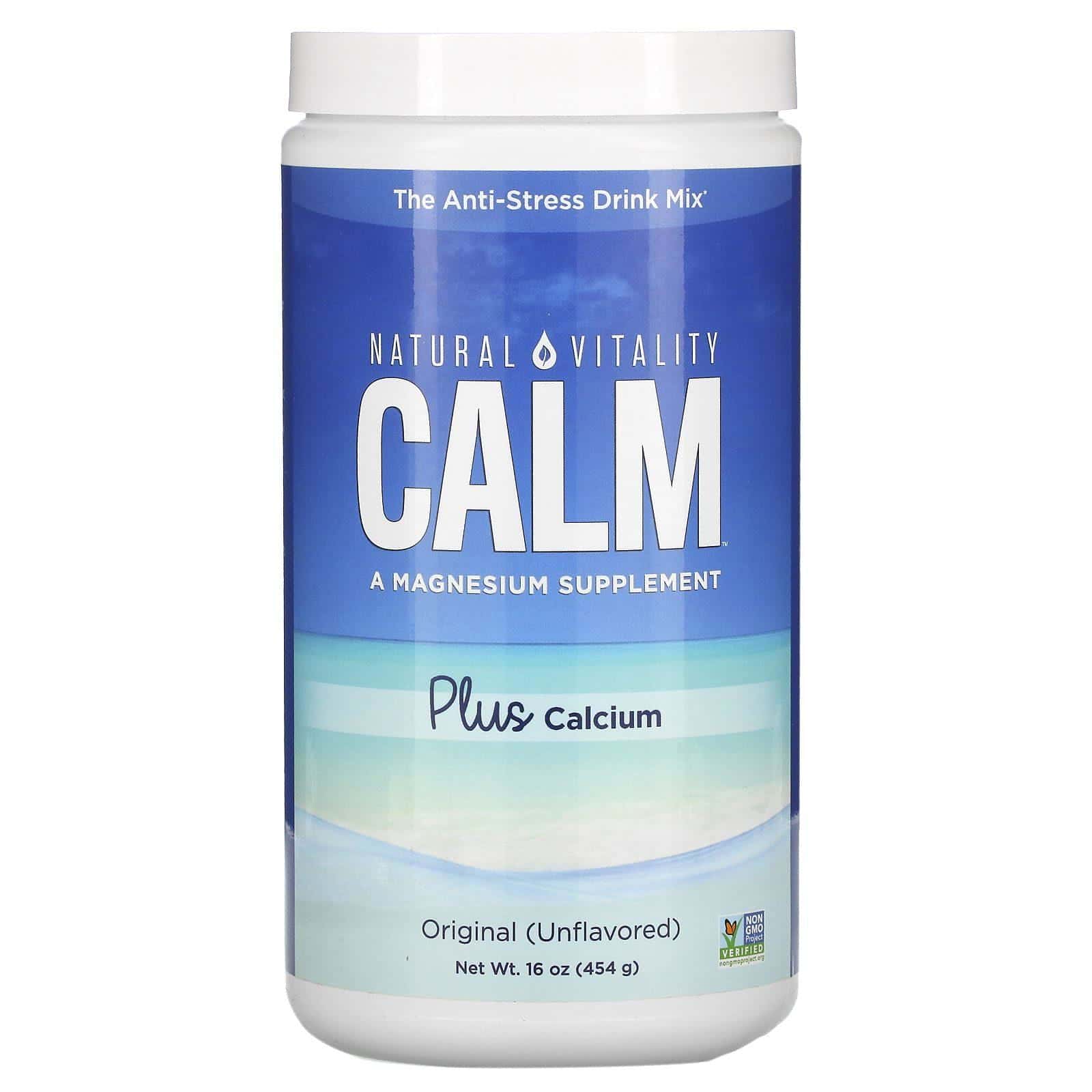 Natural Vitality, CALM con calcio, Mezcla para preparar bebidas antiestrés, Original (sin sabor), 454 g (16 oz)
