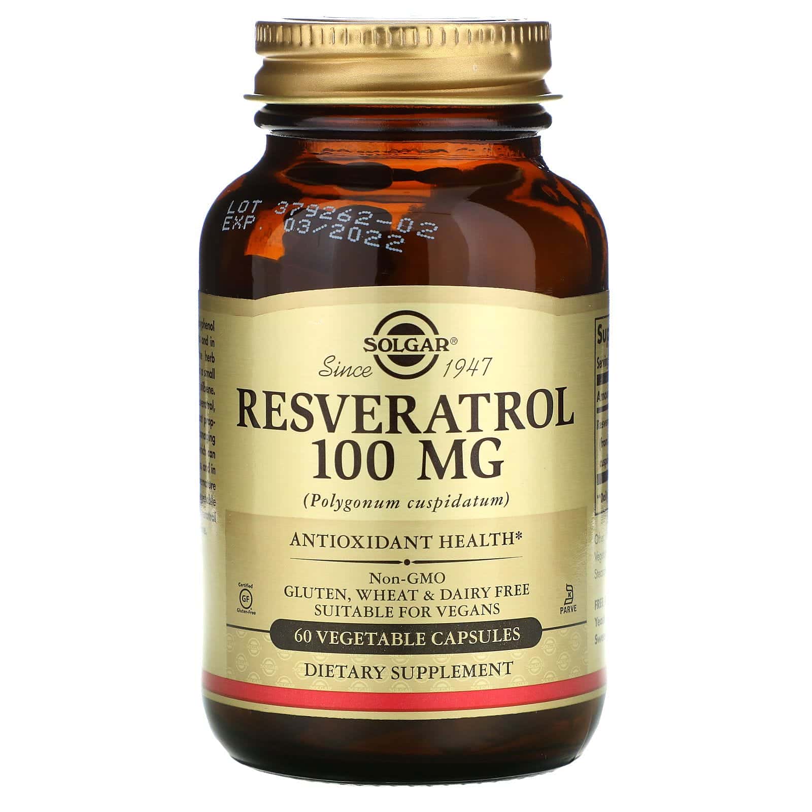 Solgar, Resveratrol, 100 mg, 60 cápsulas vegetarianas