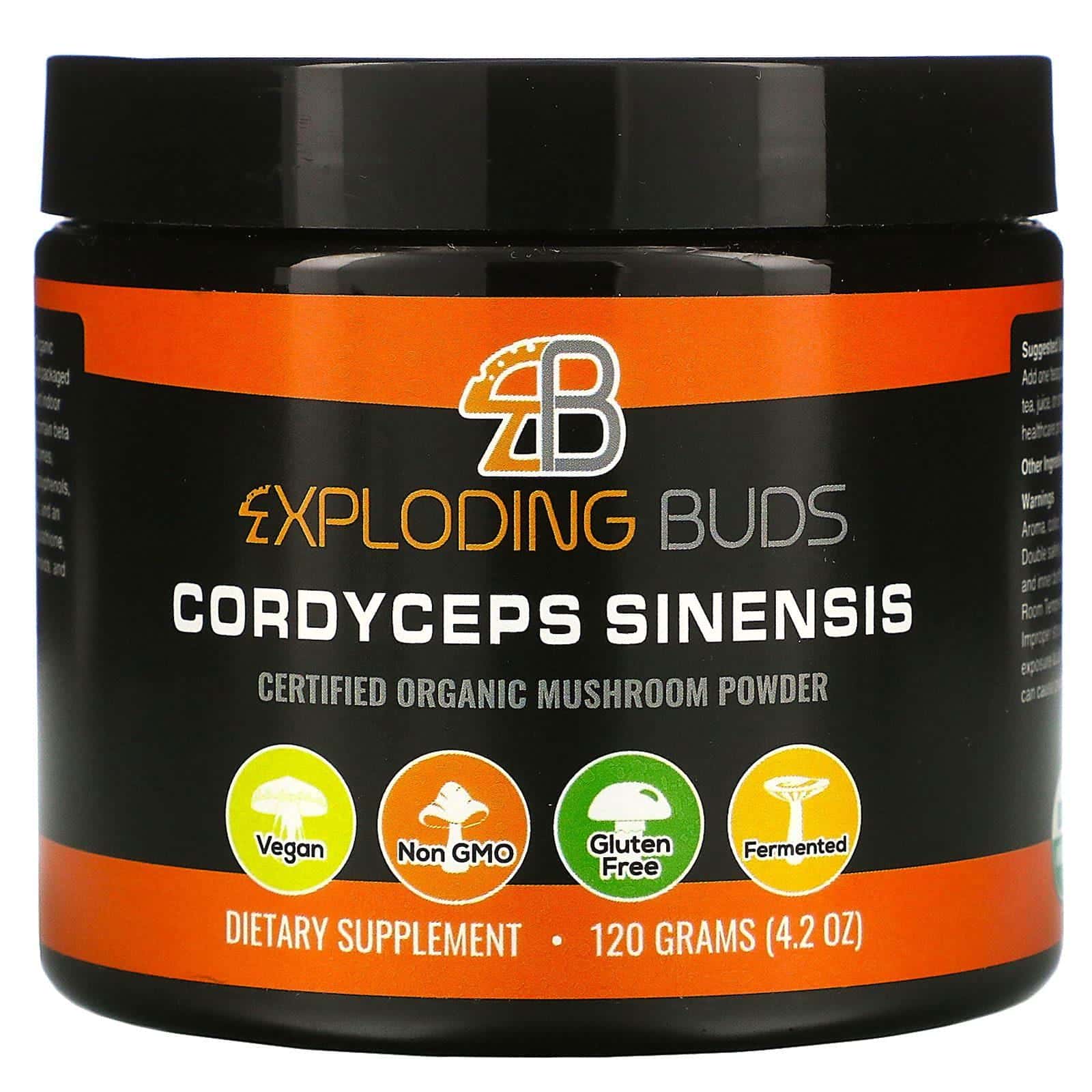 Exploding Buds, Cordyceps sinensis, Hongos orgánicos certificados en polvo, 120 g (4,2 oz)