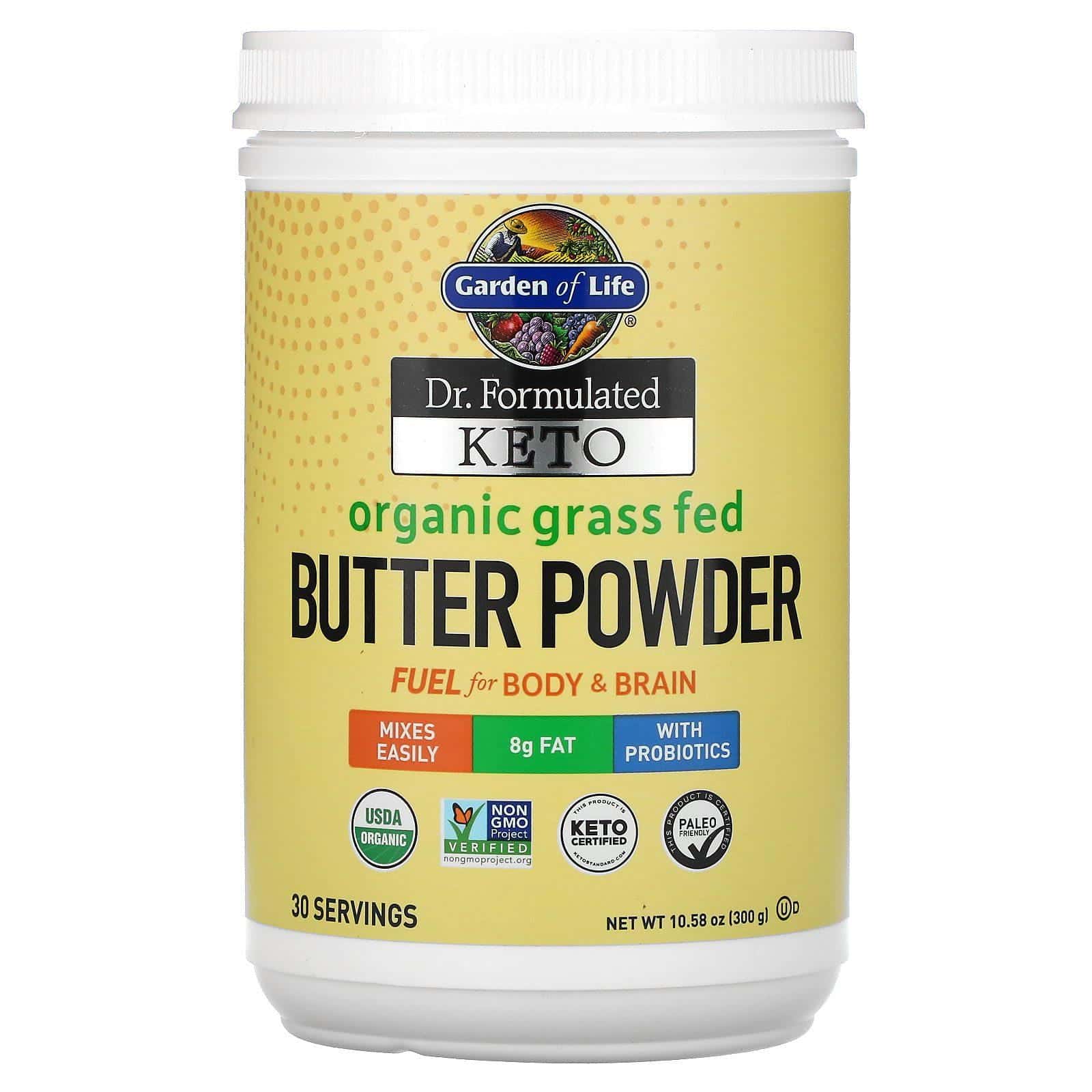 Garden of Life, Productos cetogénicos formulados por un médico, Polvo de manteca orgánica de animales alimentados con pasturas, 300 g (10,58 oz)