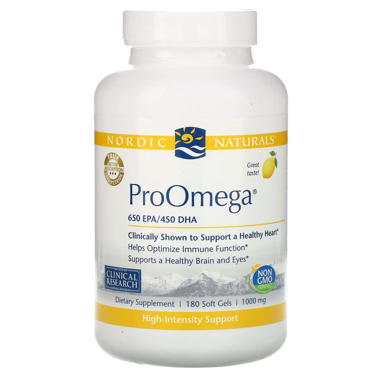 Nordic Naturals, ProOmega, Limón, 1000 mg, 180 cápsulas blandas