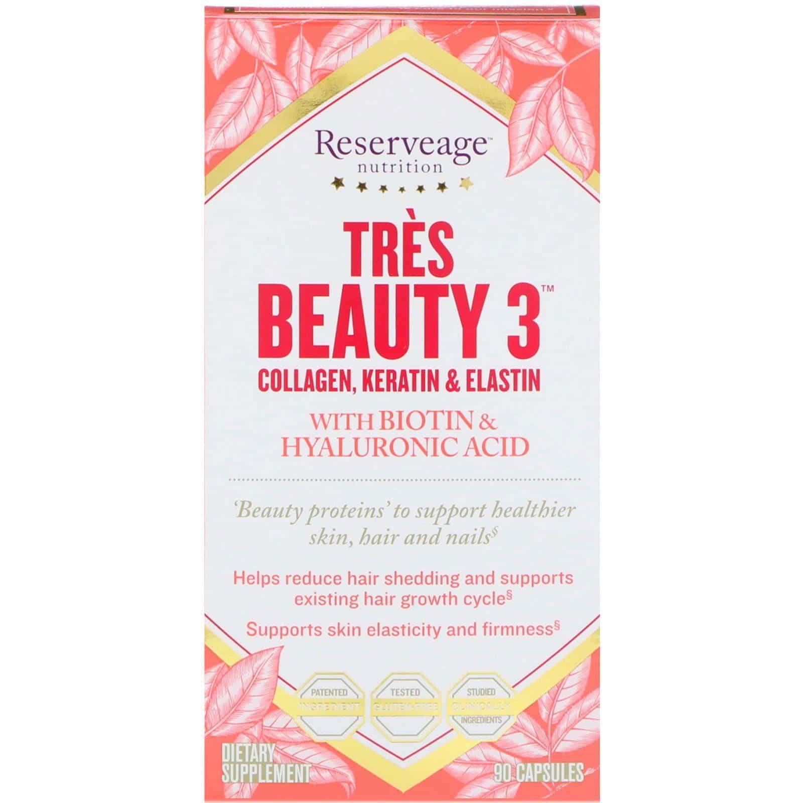 ReserveAge Nutrition, Tres Beauty 3, 90 cápsulas