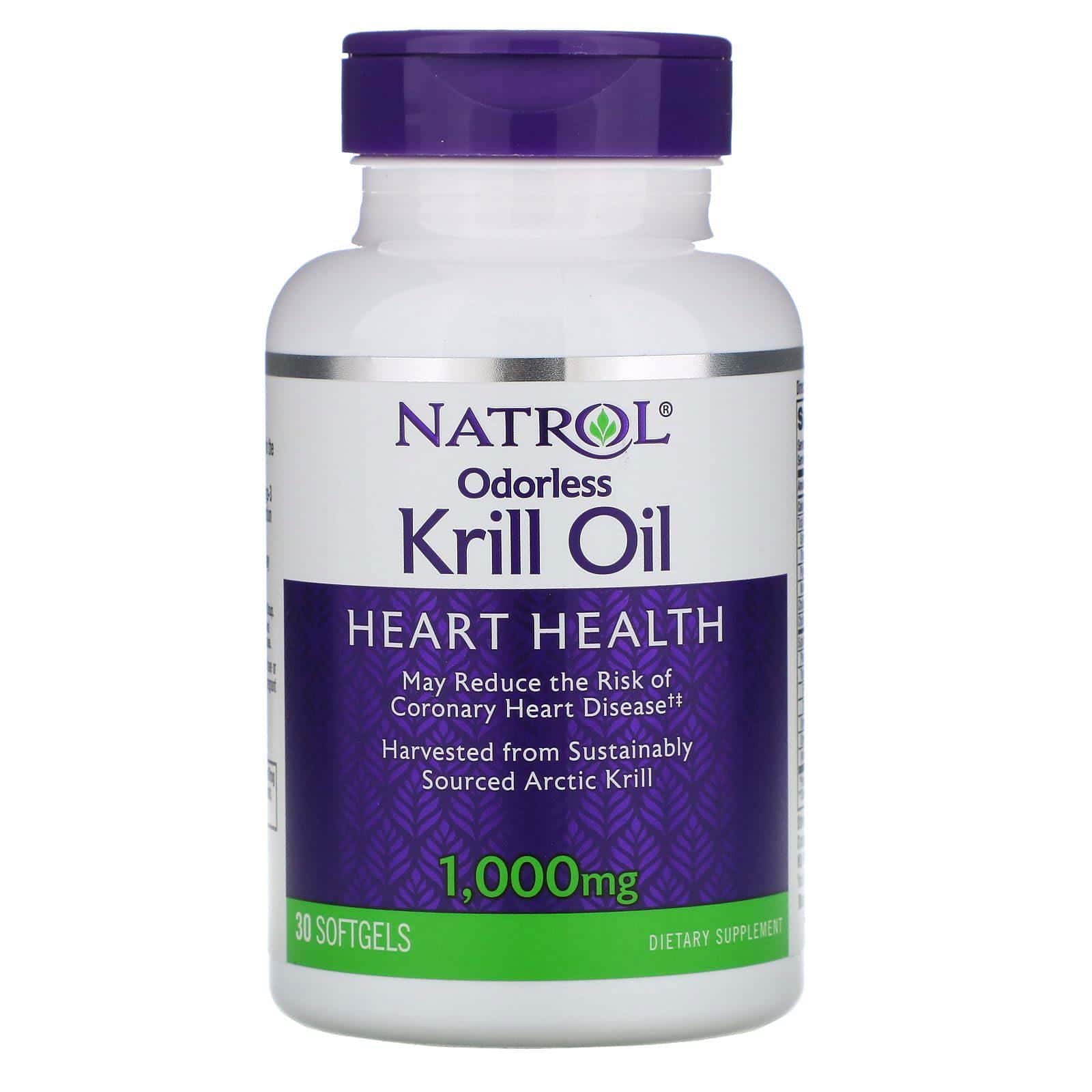 Natrol, Aceite de camarón antártico sin olor, 1.000 mg, 30 cápsulas
