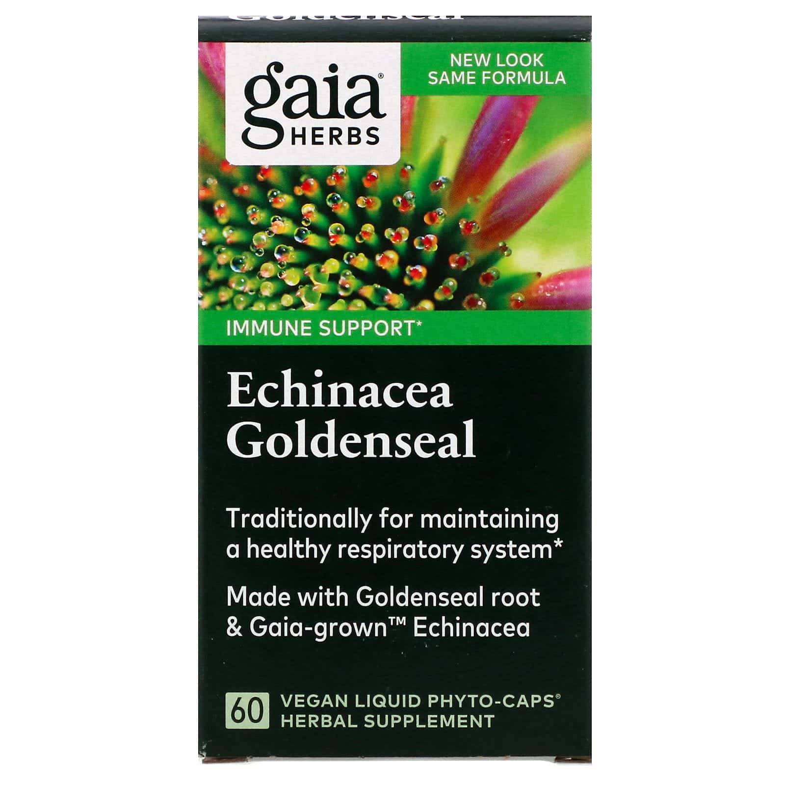 Gaia Herbs, Equinácea y sello de oro, 60 cápsulas Liquid Phyto-Caps veganas