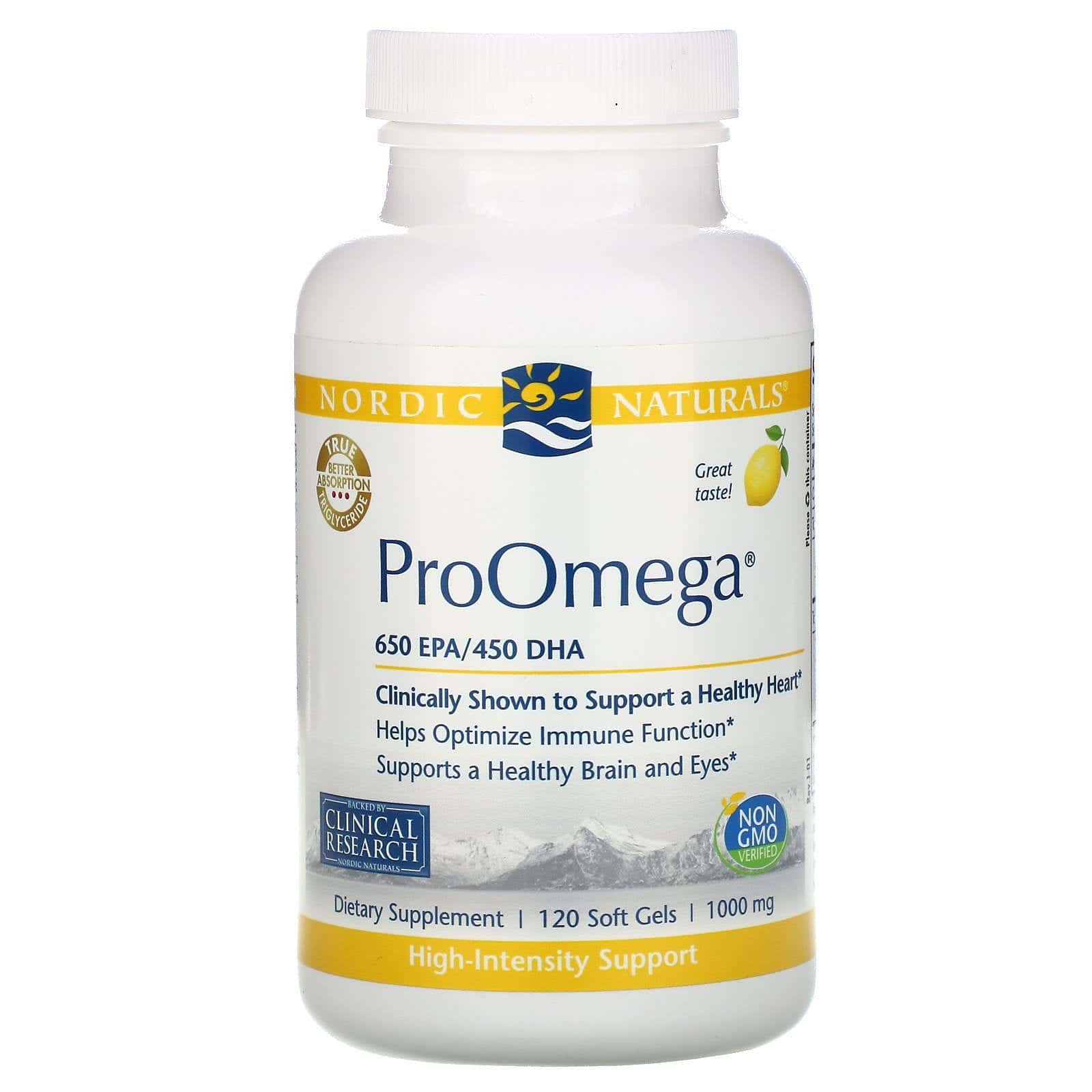 Nordic Naturals, ProOmega, limón, 1000 mg, 120 cápsulas blandas