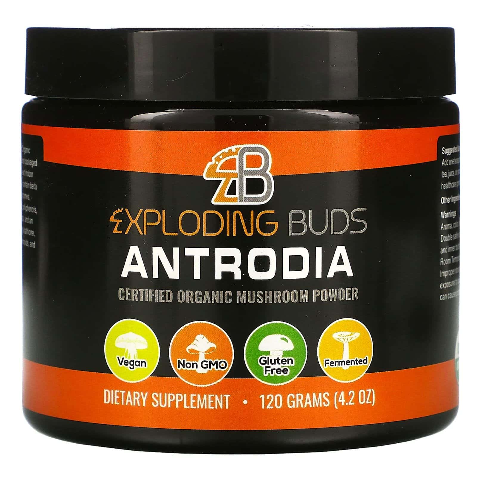 Exploding Buds, Antrodia, Hongos orgánicos certificados en polvo, 120 g (4,2 oz)