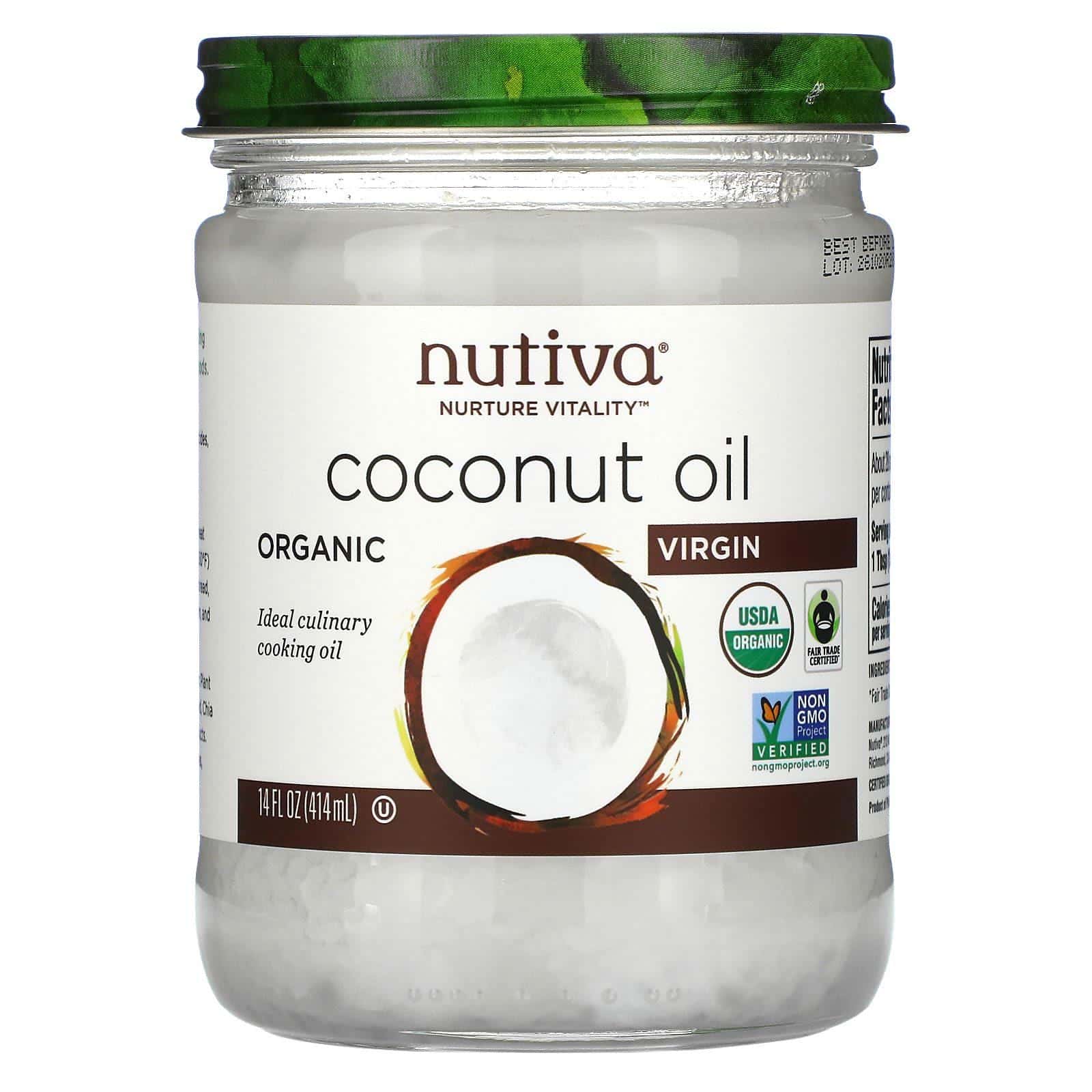 Nutiva, Superalimento Orgánico, Aceite de Coco, Virgen, 15 fl oz (444 ml)