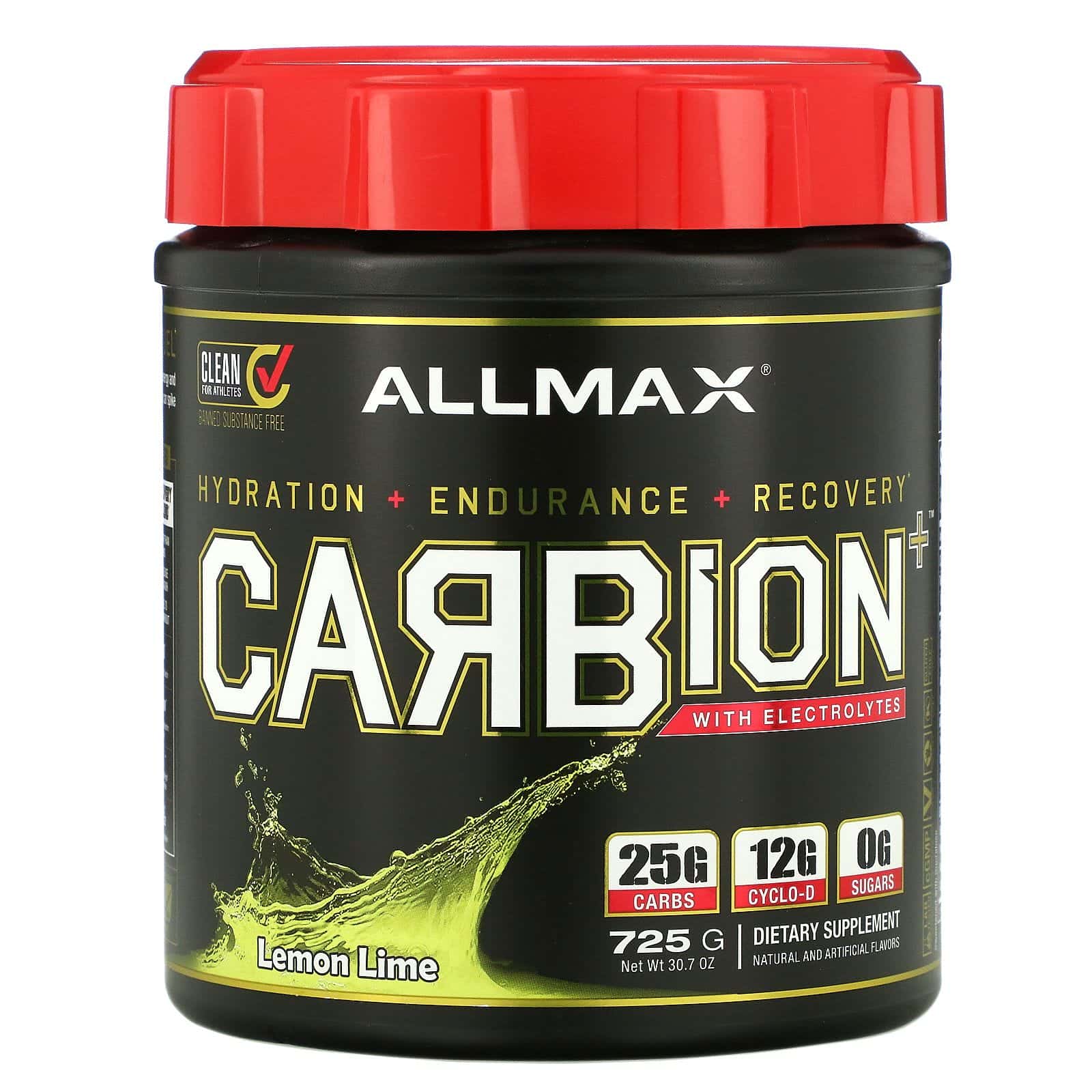 ALLMAX Nutrition, CARBion+ with Electrolytes Lemon Lime, 30.7 oz (725 g)
