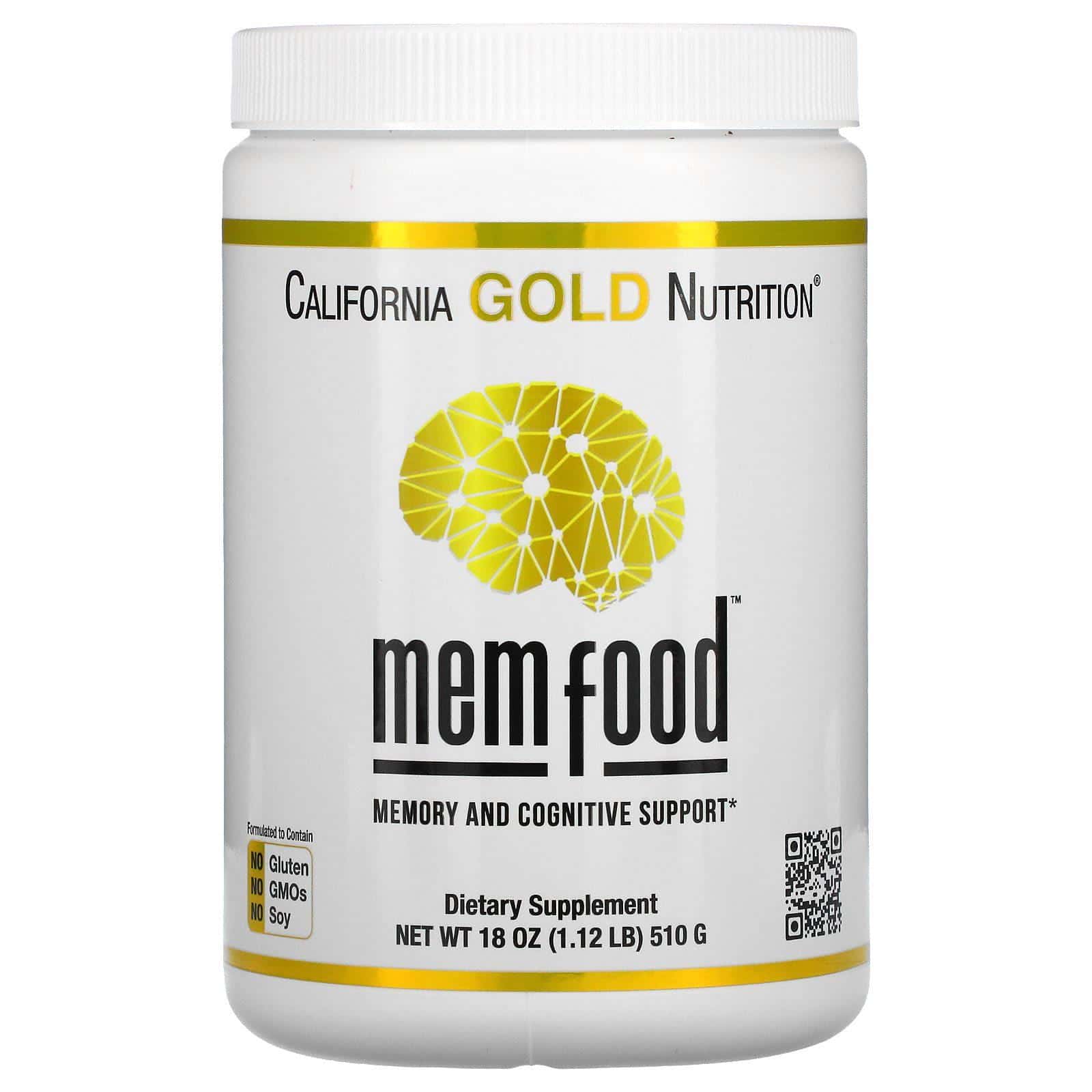 California Gold Nutrition, MEM Food, Refuerzo para la memoria y la cognición, 510 g (18 oz)