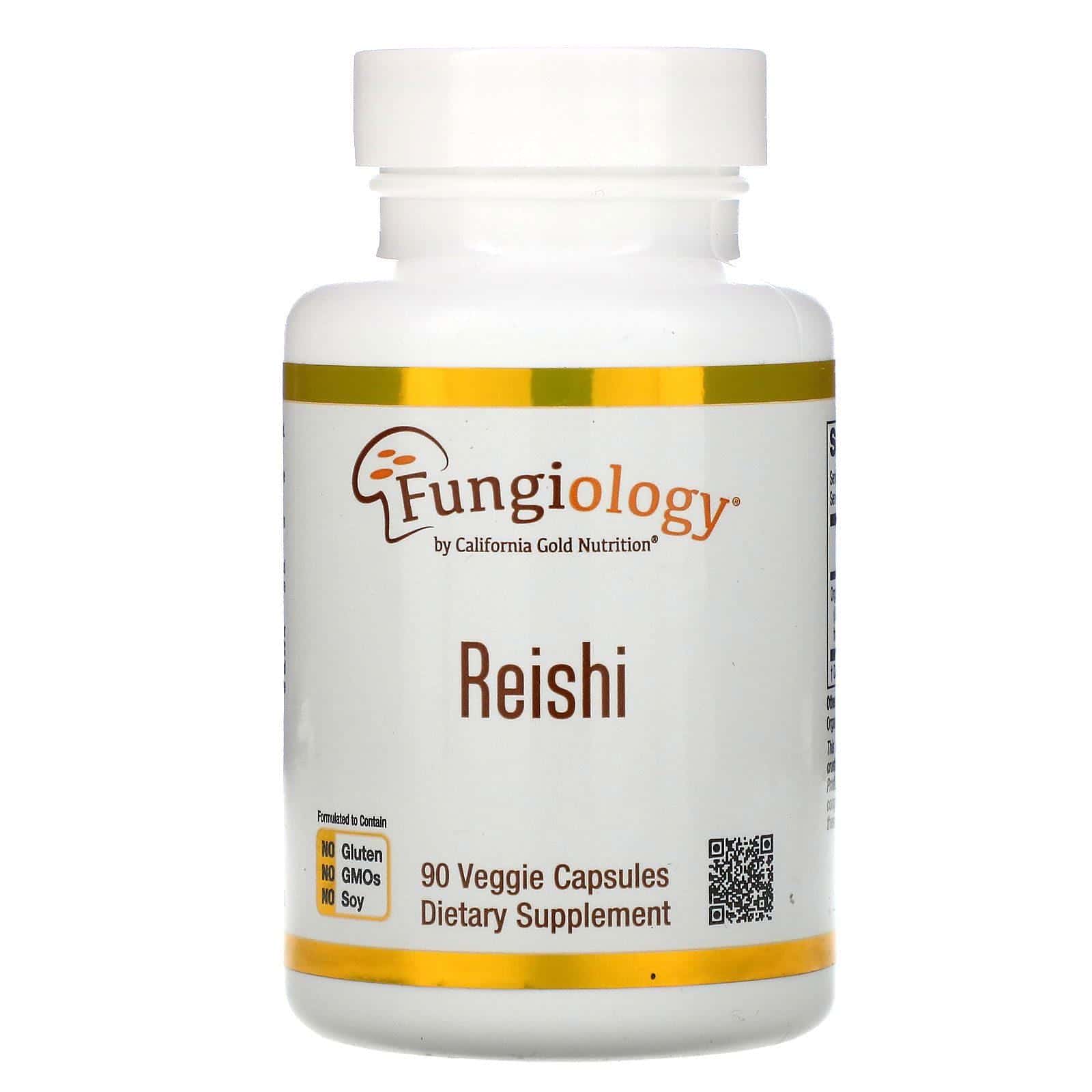 California Gold Nutrition, Reishi (Ganoderma lucidum), Espectro completo, Producto orgánico certificado, Protección celular, 90 cápsulas vegetales Plantcaps