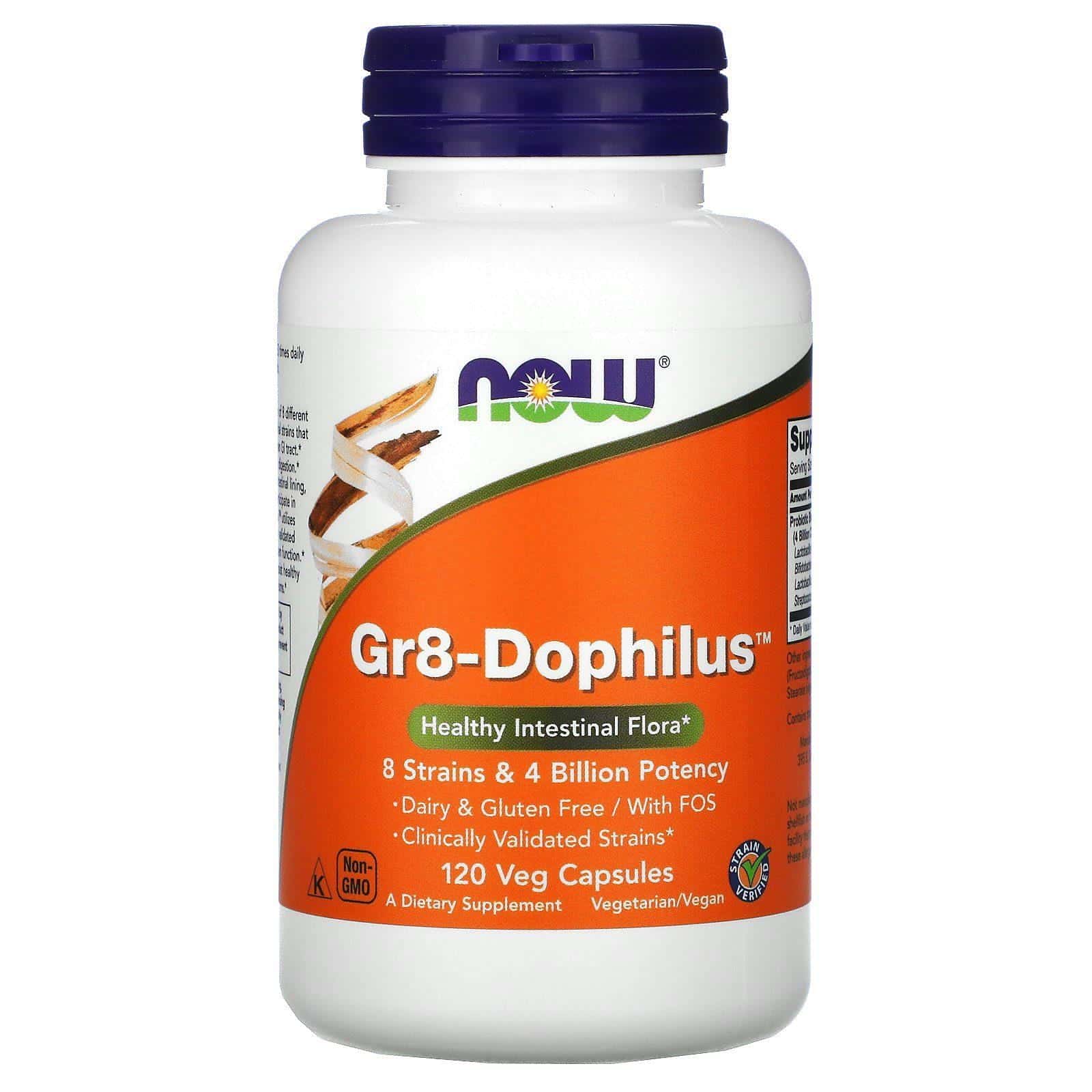Now Foods, Gr8-Dophilus, 120 cápsulas vegetales