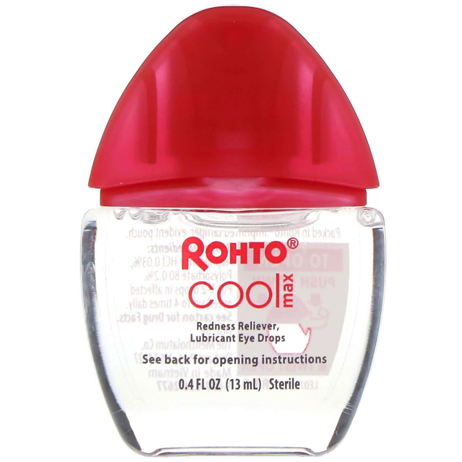 Rohto, Gotas refrescantes para los ojos, Alivio del enrojecimiento de máxima acción, 13 ml (0,4 oz. líq.)
