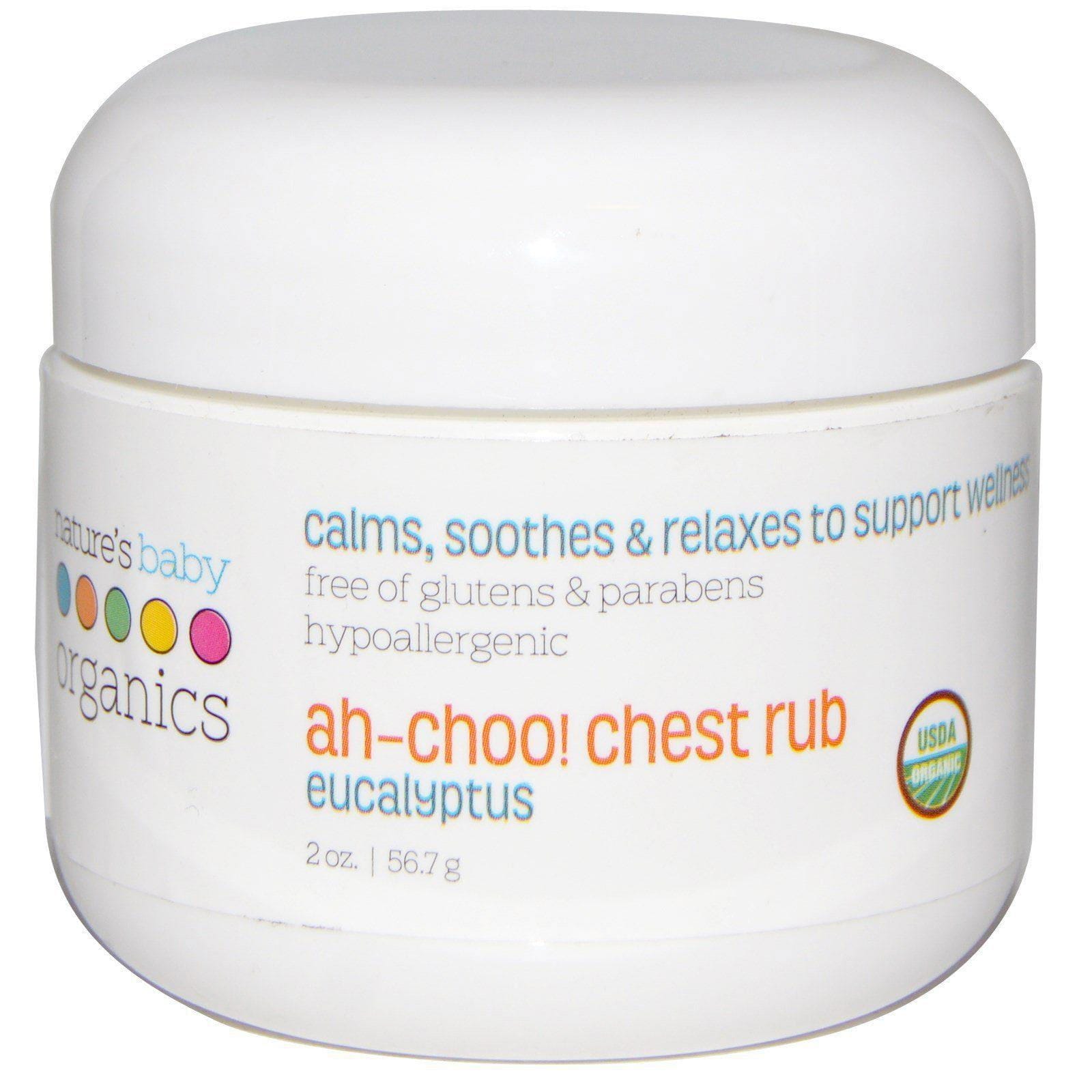 Nature's Baby Organics, Ungüento para el pecho ¡Achís!, Eucalipto, 56,7 g (2 oz)