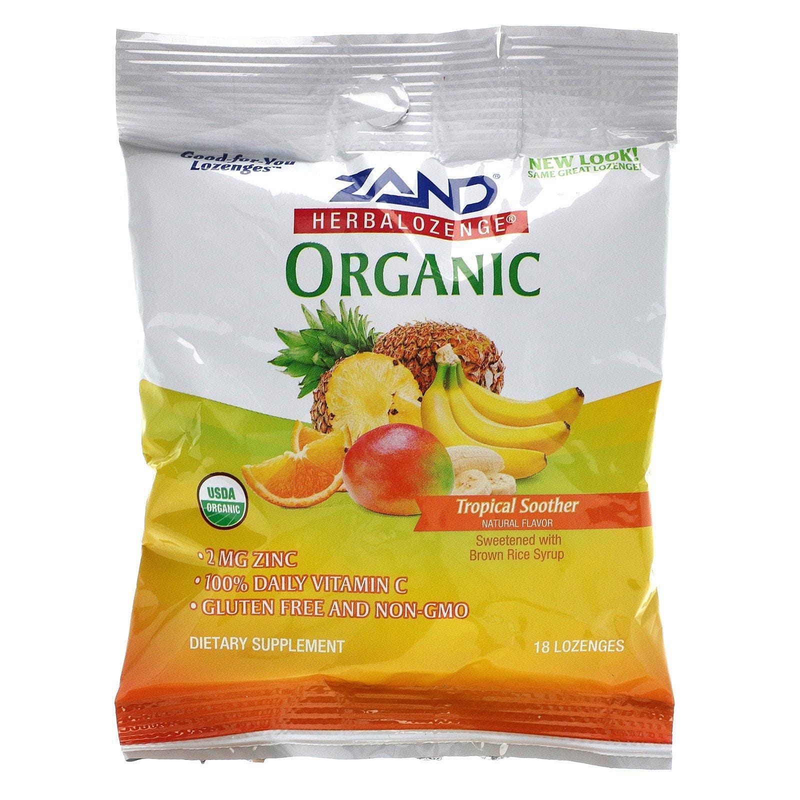 Zand, Pastilla herbal orgánica, calmante tropical, 18 pastillas