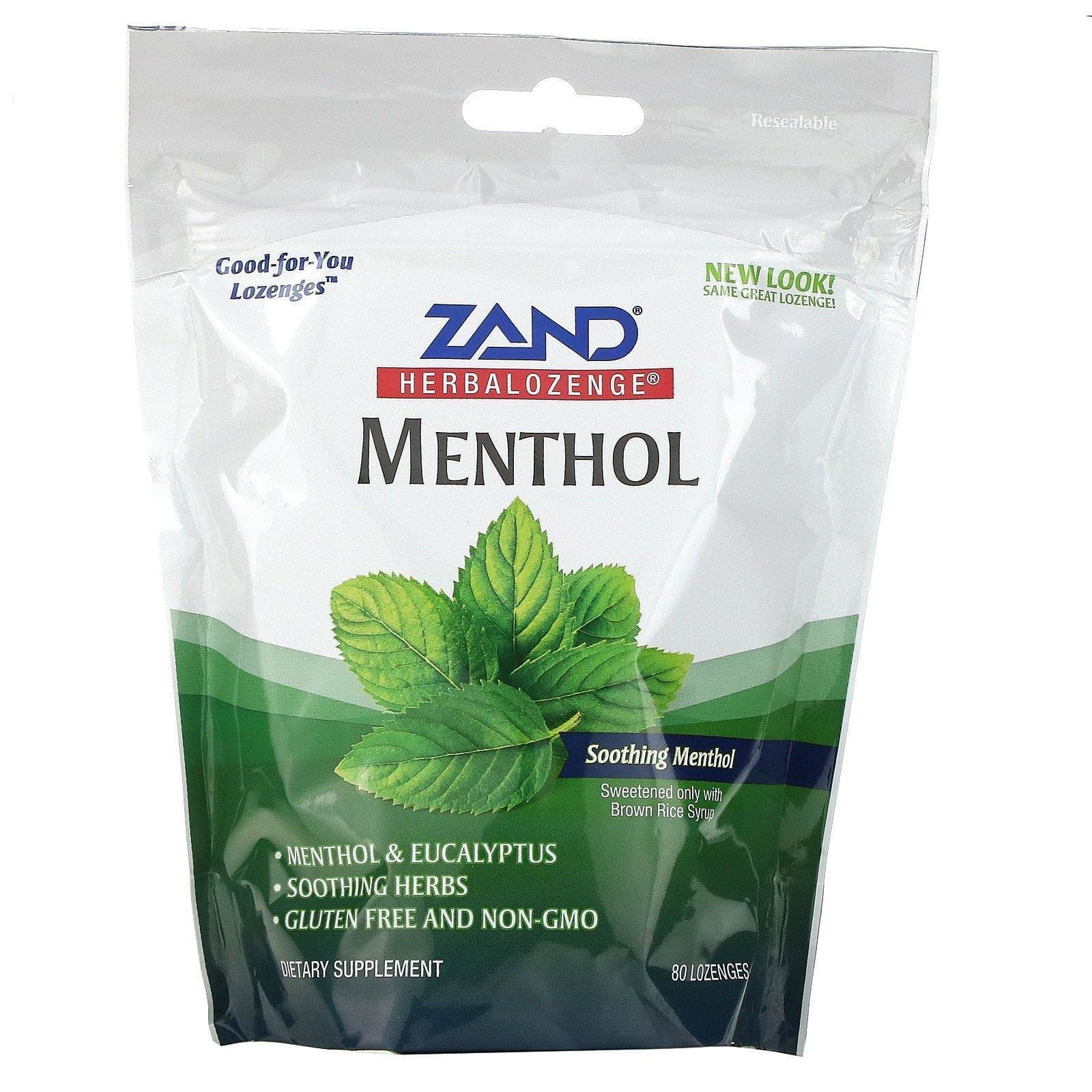 Zand, Pastilla herbal, mentol, mentol calmante, 80 pastillas