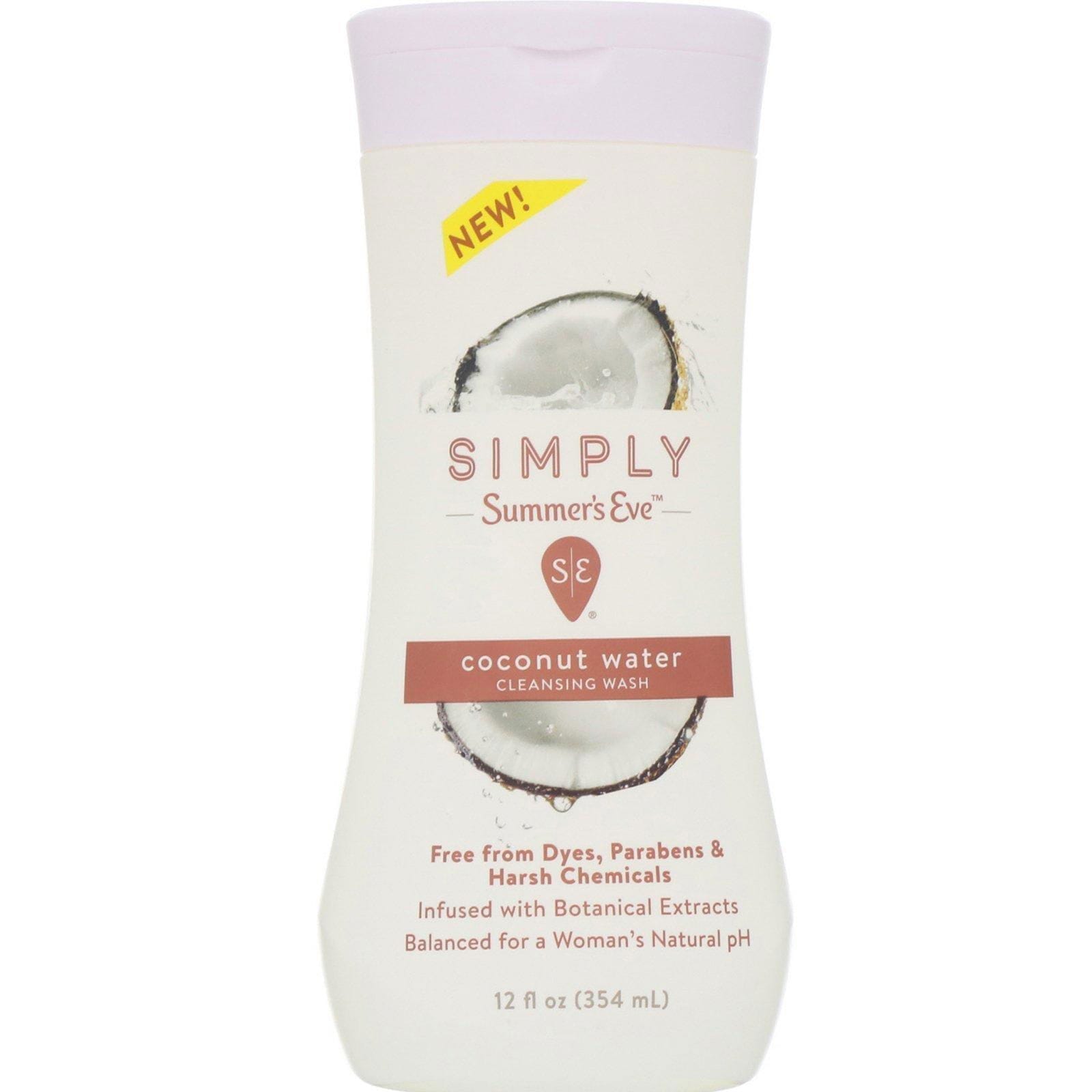 Summer's Eve, Simply, Solución de higiene íntima con agua de coco, 354 ml (12 oz. liq.)