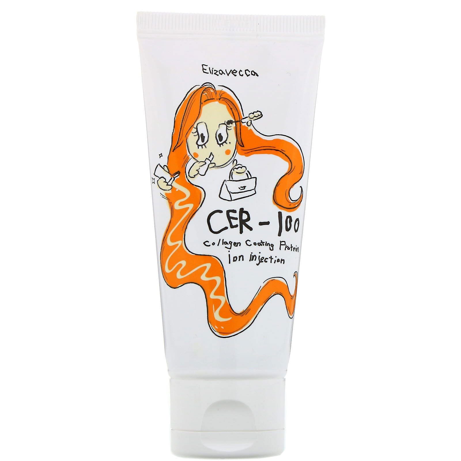 Elizavecca, CER-100, Inyección de iones de proteínas para el cabello con mascarilla de colágeno, 1,69 oz. líq. (50 ml)