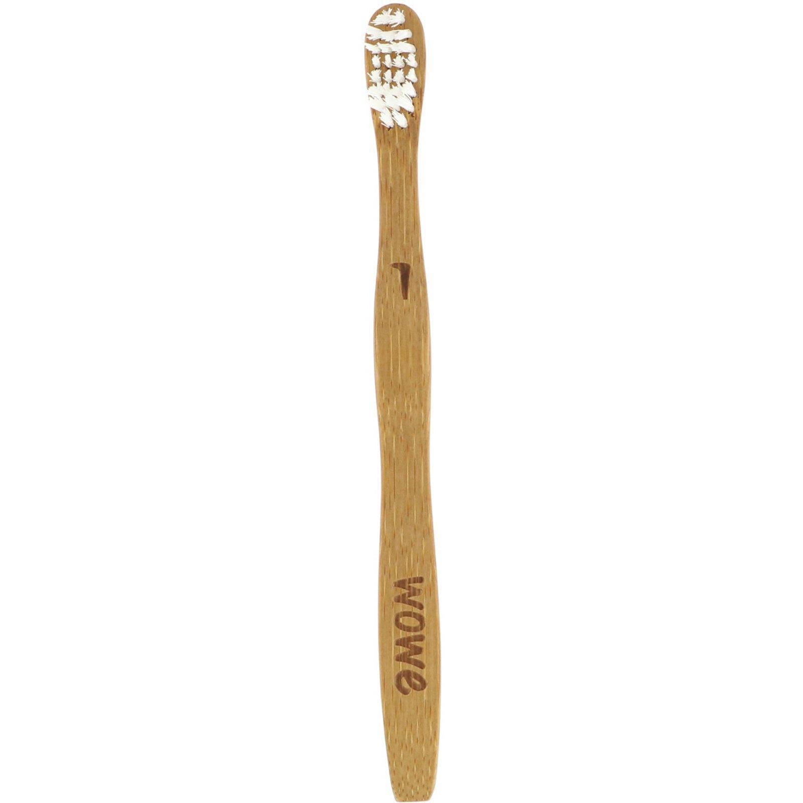 Wowe, Cepillos de dientes de bambú natural, Niños, Cerdas suaves, Paquete de 4
