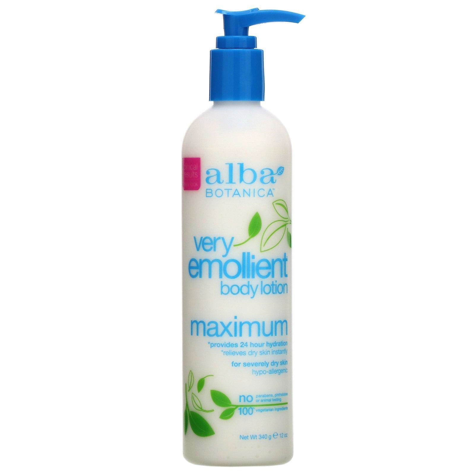 Alba Botanica, Loción corporal Very Emollient, Cuidado máximo, 340 g (12 oz)