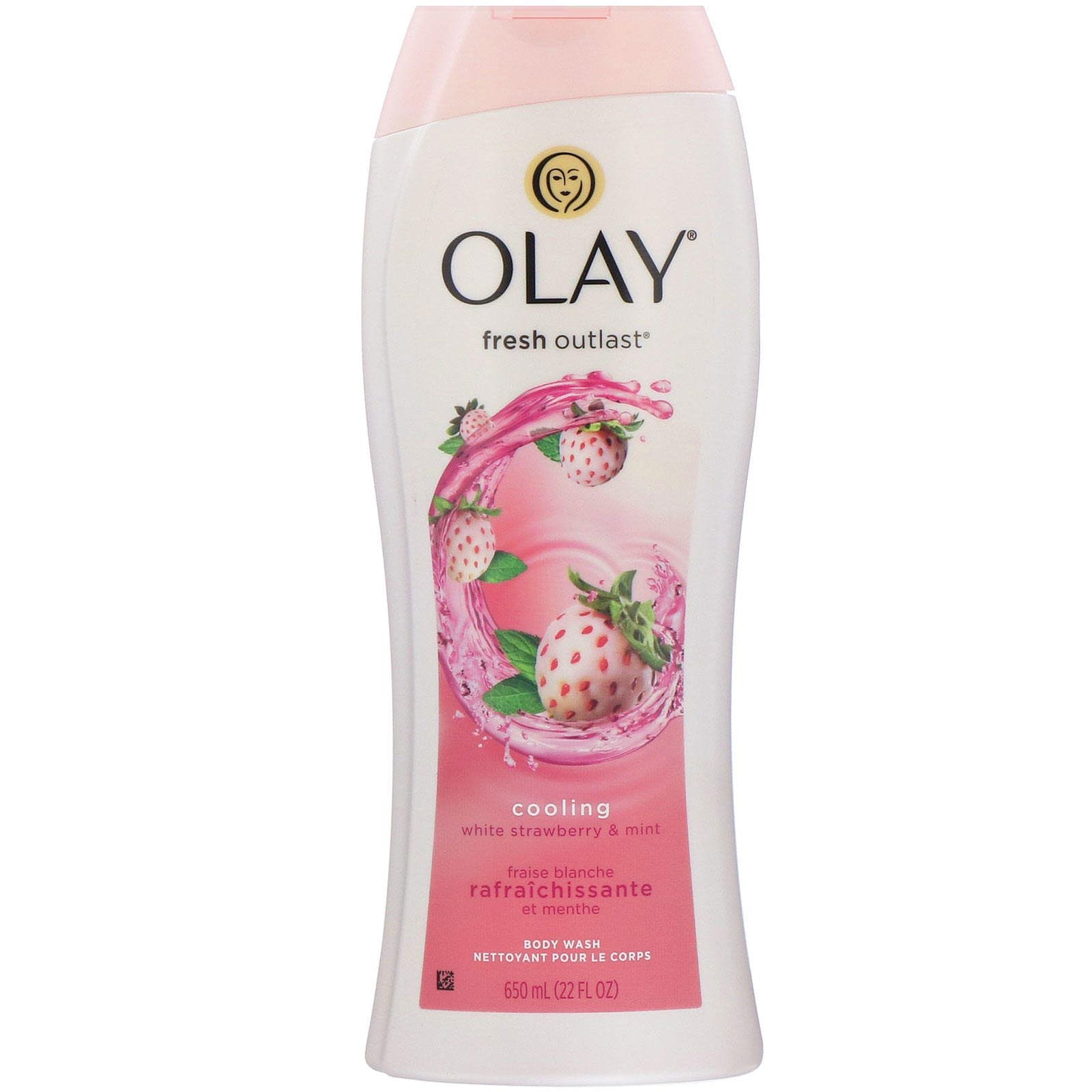 Olay, Fresh Outlast, Jabón líquido para el cuerpo, Fresa blanca y menta refrescante, 650 ml (22 oz. líq.)