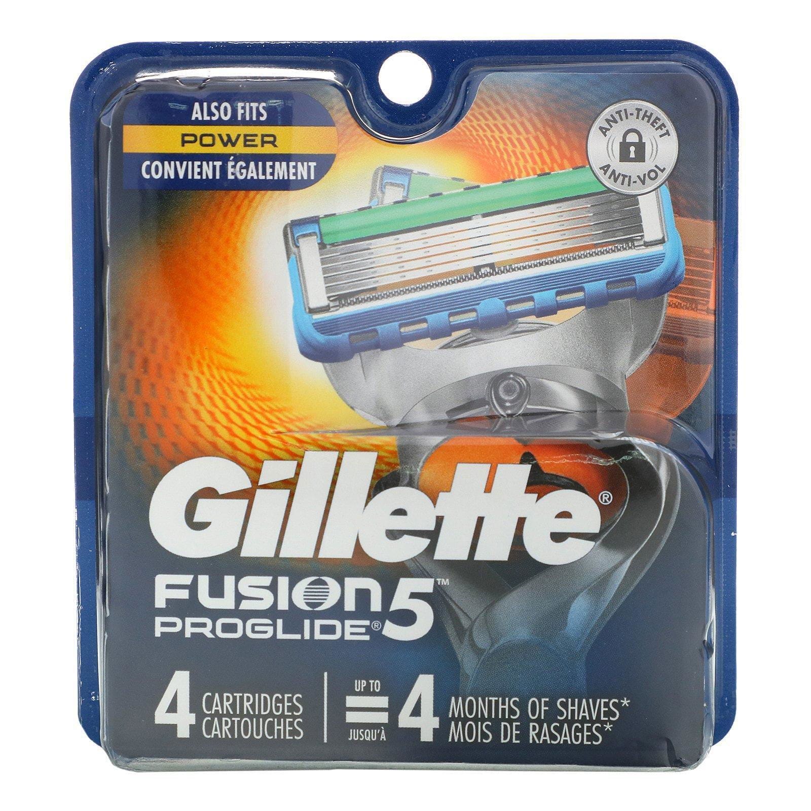 Gillette, Cartuchos para afeitadora Fusion5 Proglide, 4 cartuchos