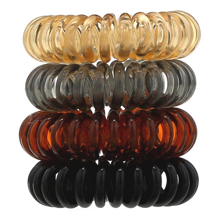 Kitsch, Sujetadores en espiral para el cabello, Castaño, 4 piezas