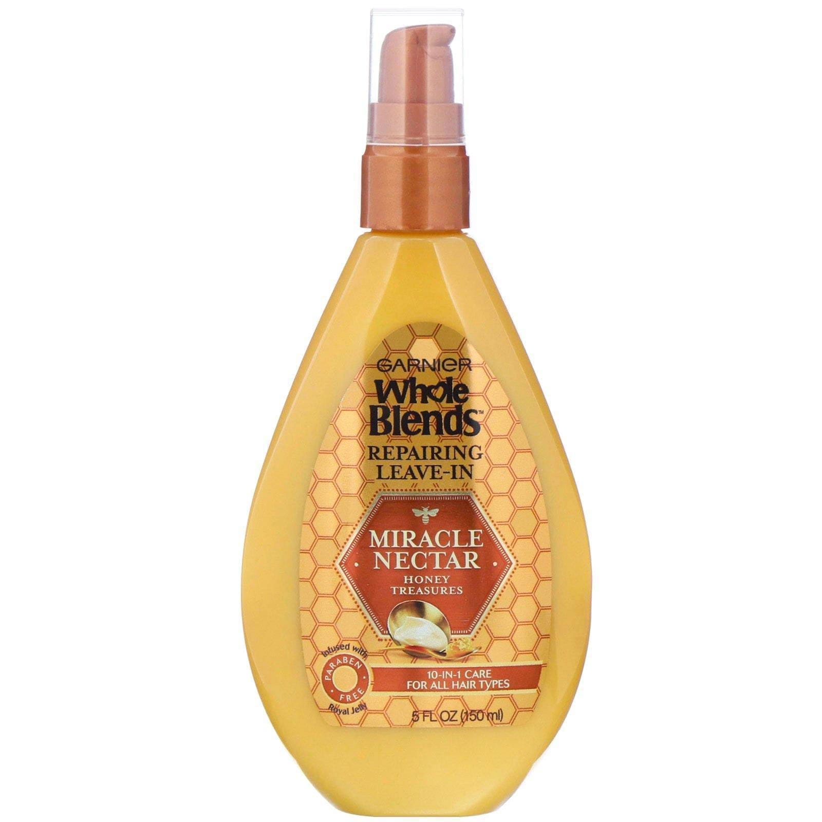 Garnier, Whole Blends, Honey Treasures, Miracle Nectar, Crema reparadora sin enjuague, 150 ml (5 oz. líq.)