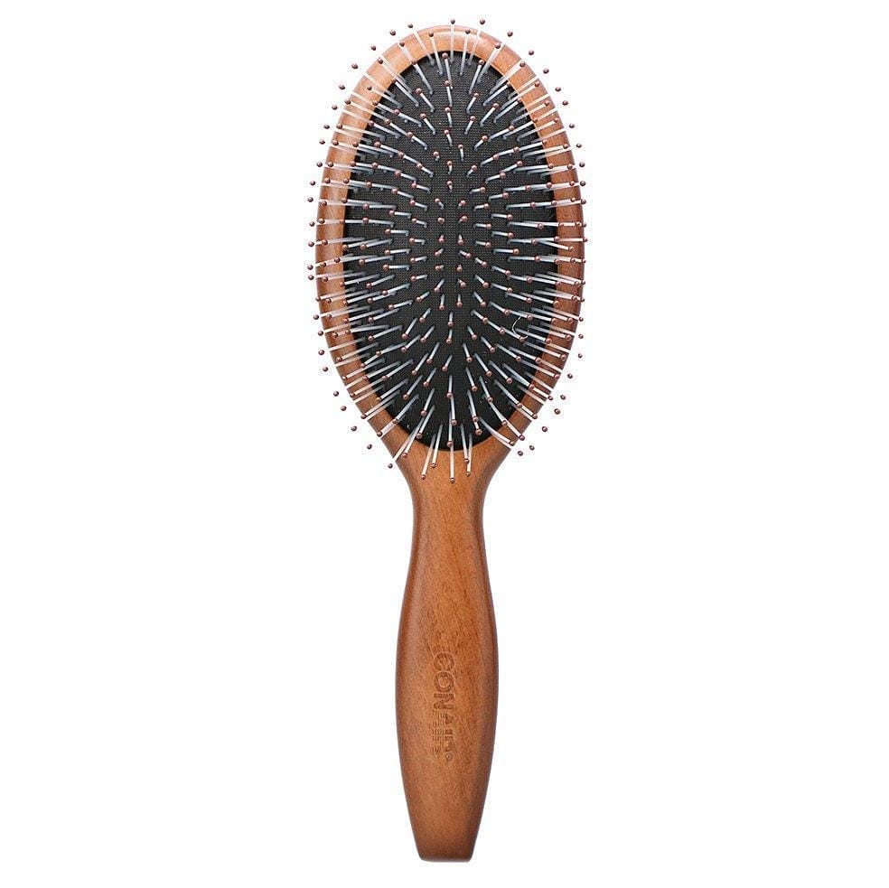 Conair, Cepillo desenredante profesional de madera con almohadilla, para cabello normal y grueso, 1 cepillo