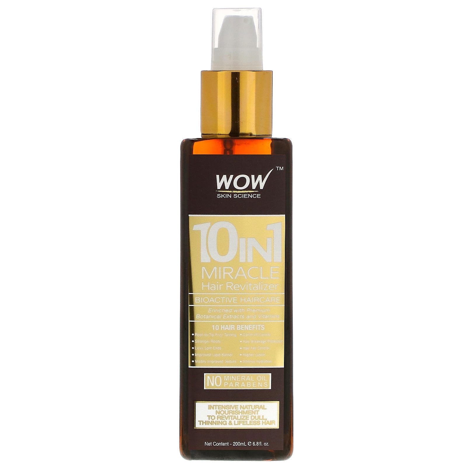 Wow Skin Science, Revitalizador milagroso 10 en 1 para el cabello, 200 ml (6,8 oz. líq.)