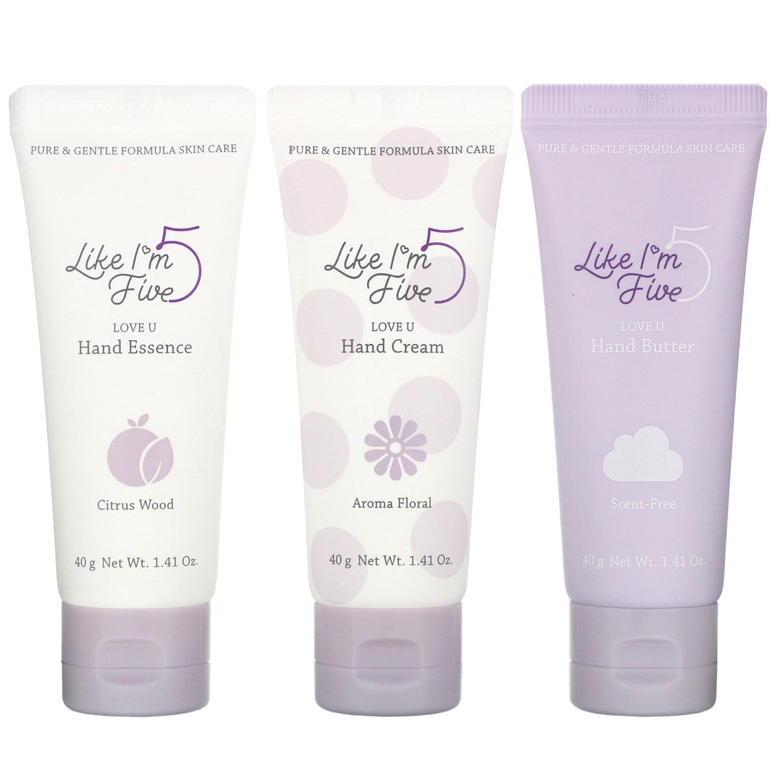 Like I'm Five, Love U Hand Care Set, 3 Piece Set, 1.41 oz (40 g) Each