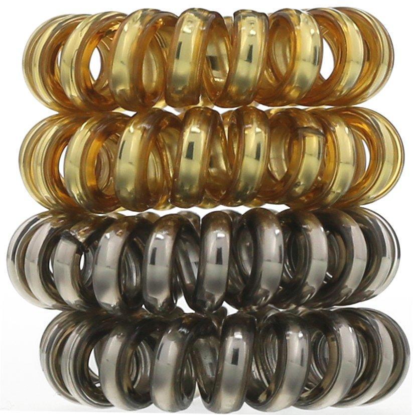 Kitsch, Sujetadores en espiral para el cabello, Colores metálicos, 4 piezas