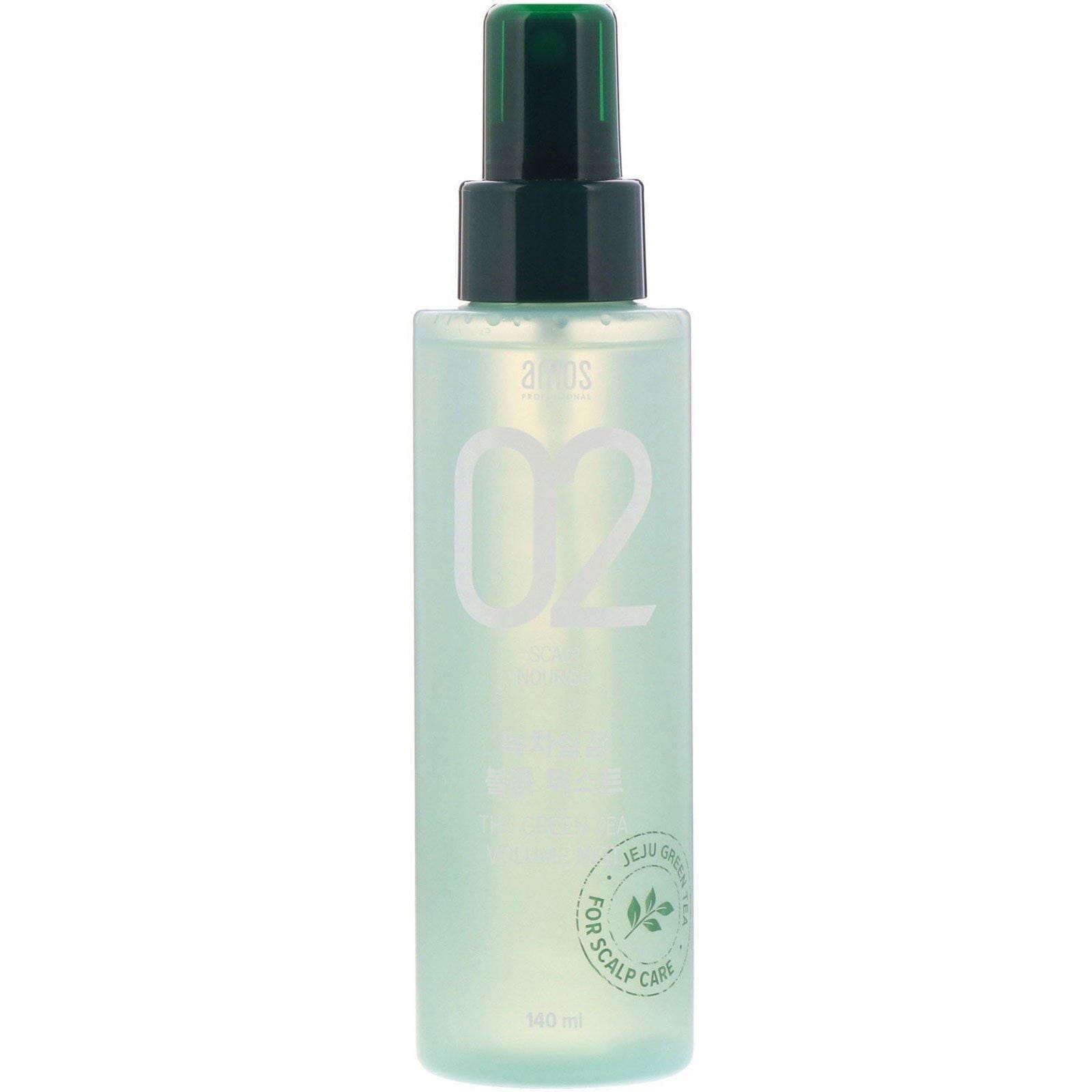 Amos, Bruma voluminizadora con té verde, 02 nutrición para el cuero cabelludo, 140 ml