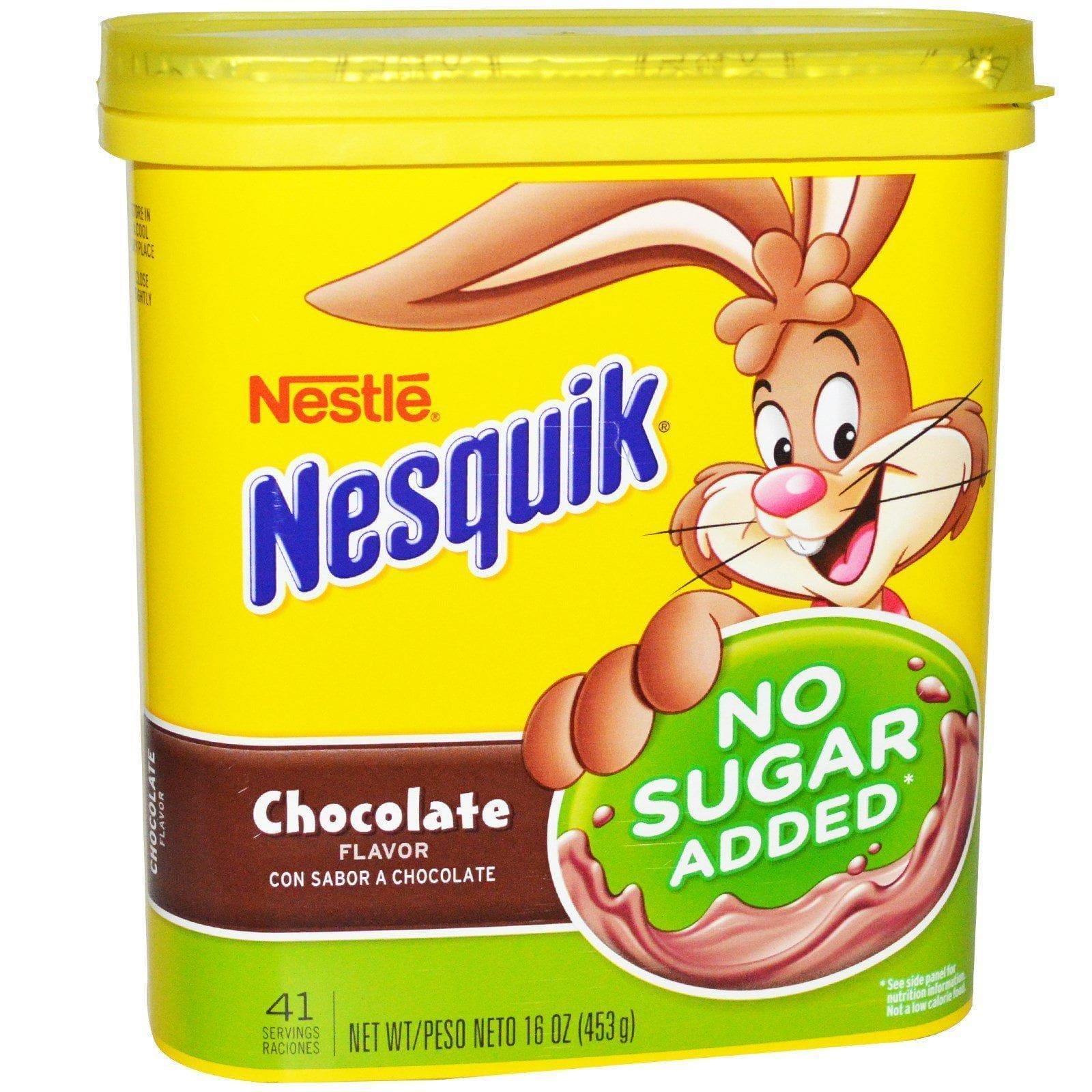 Nesquik, Nestlé, Sabor Chocolate, Sin Azúcar Añadida, 16 oz (453 g)