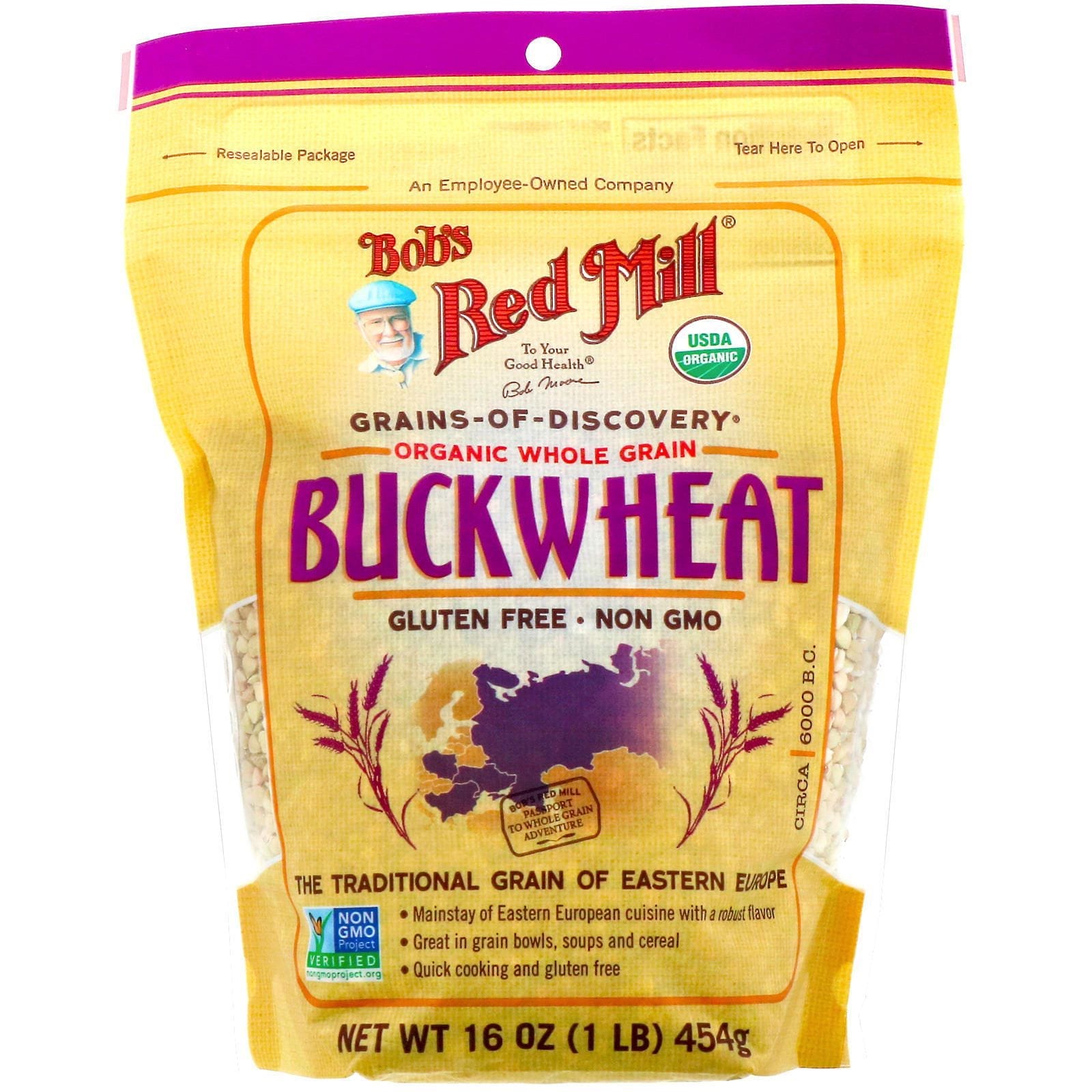 Bob's Red Mill, Alforfón orgánico, Grano entero, 454 g (16 oz)