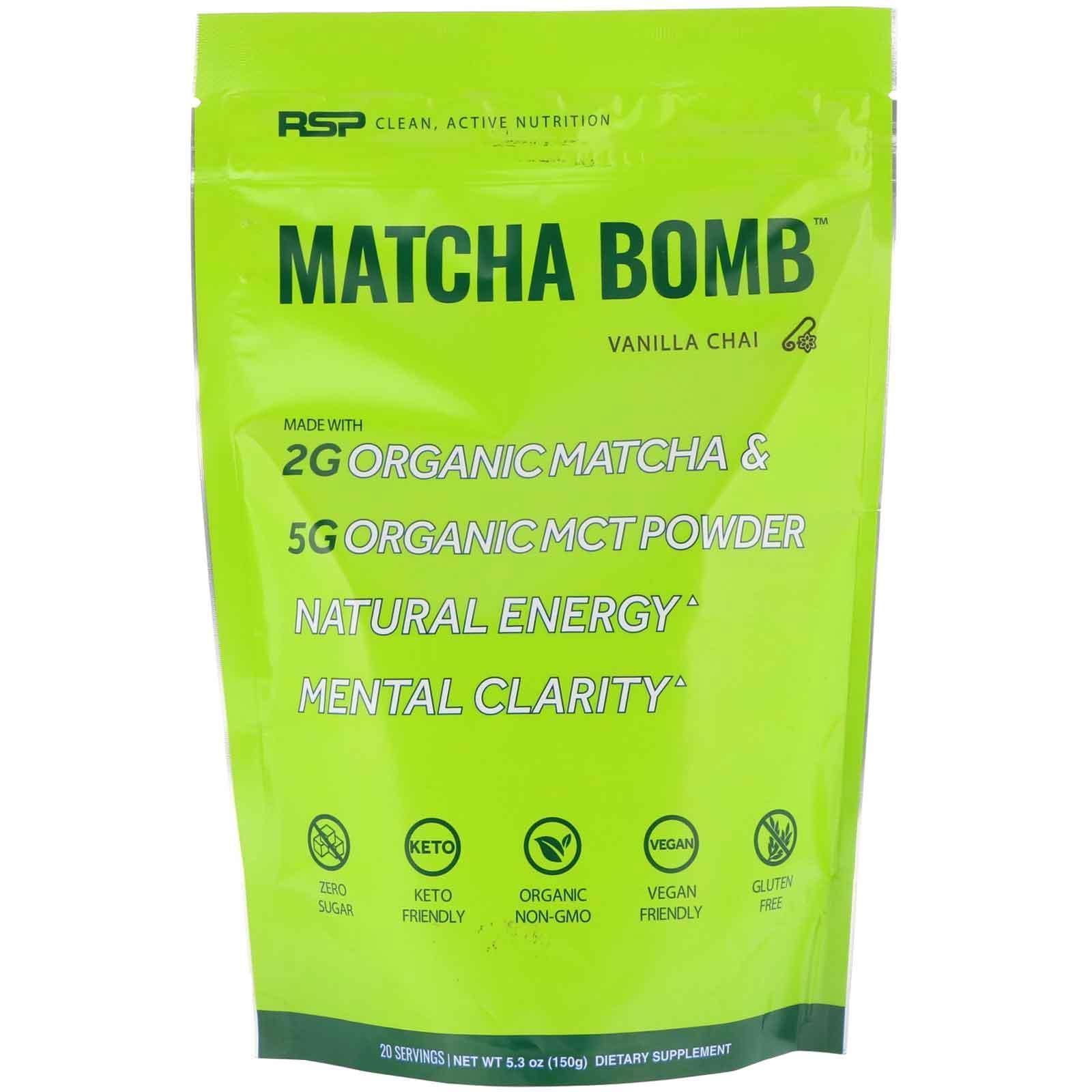RSP Nutrition, Matcha Bomb, chai de vainilla, 150 g (5,3 oz)