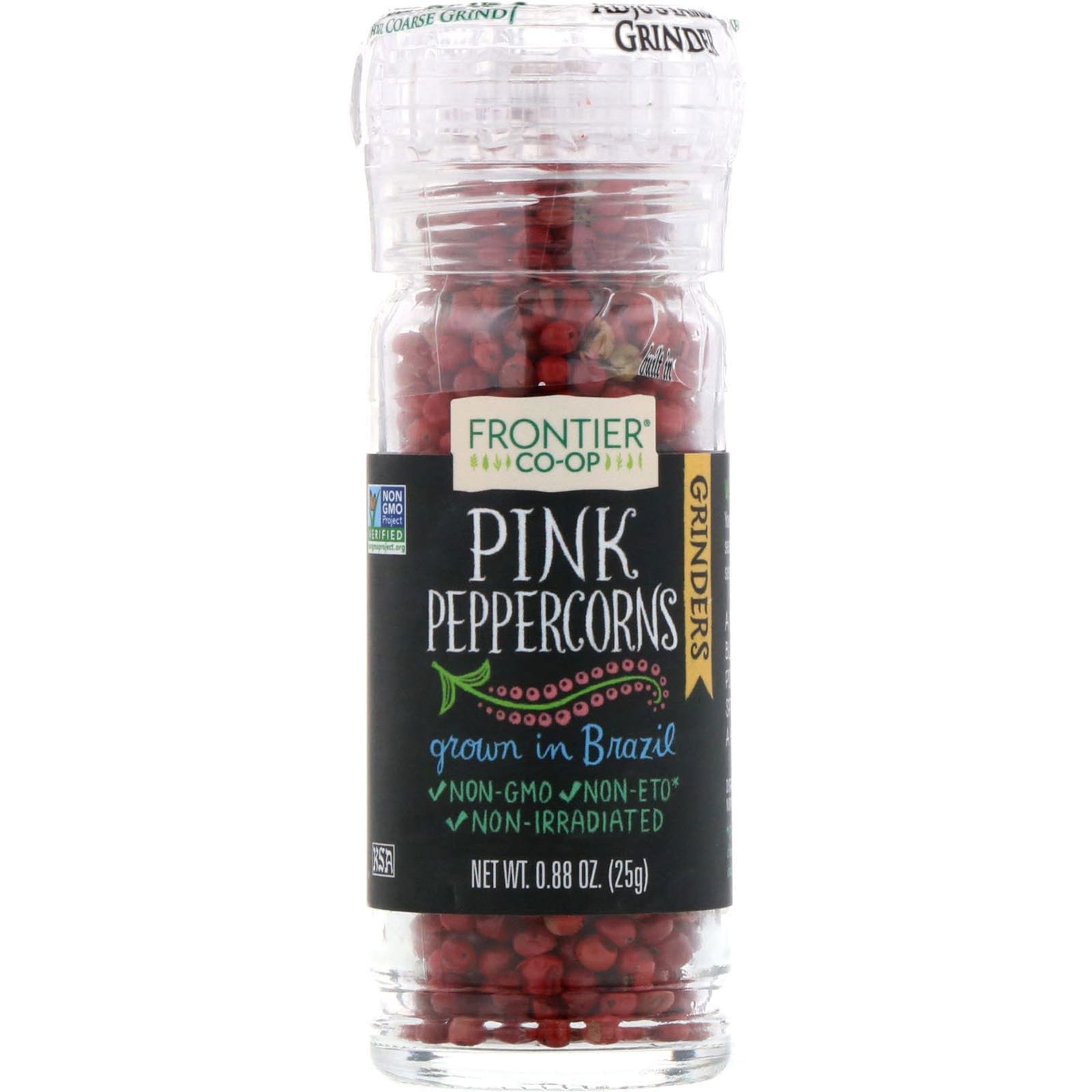 Frontier Natural Products, Granos de pimienta rosada, 0.88 oz (25 g)