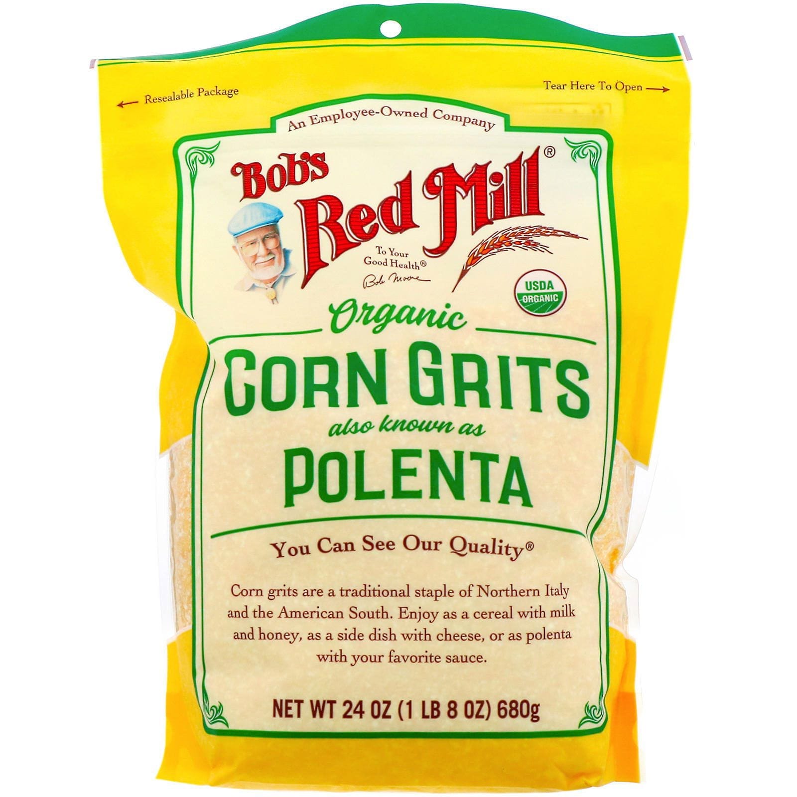 Bob's Red Mill, Sémola de maíz orgánica, Polenta, 680 g (24 oz)