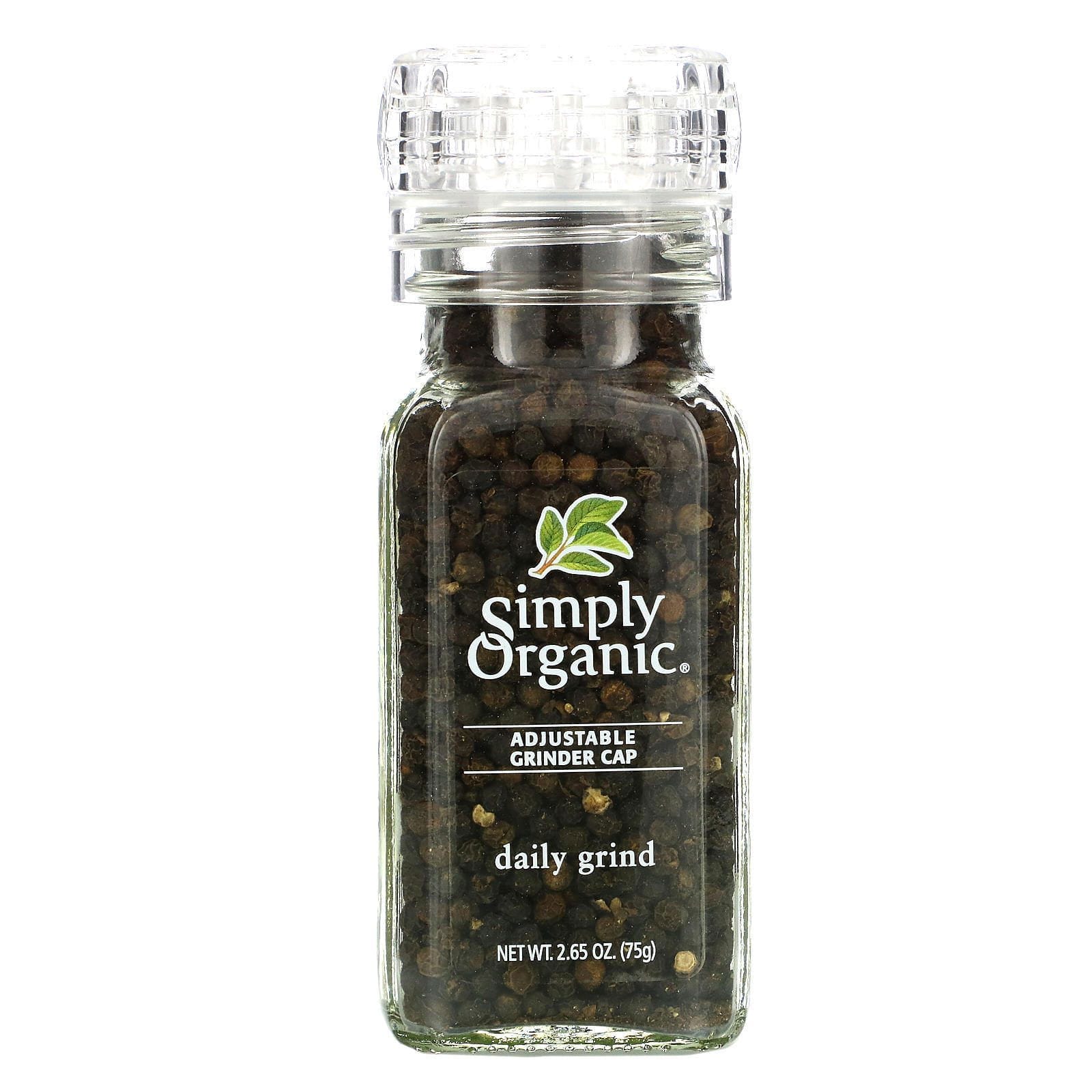 Simply Organic, Daily Grind, grano de pimienta negra, 2.65 oz (75 g)