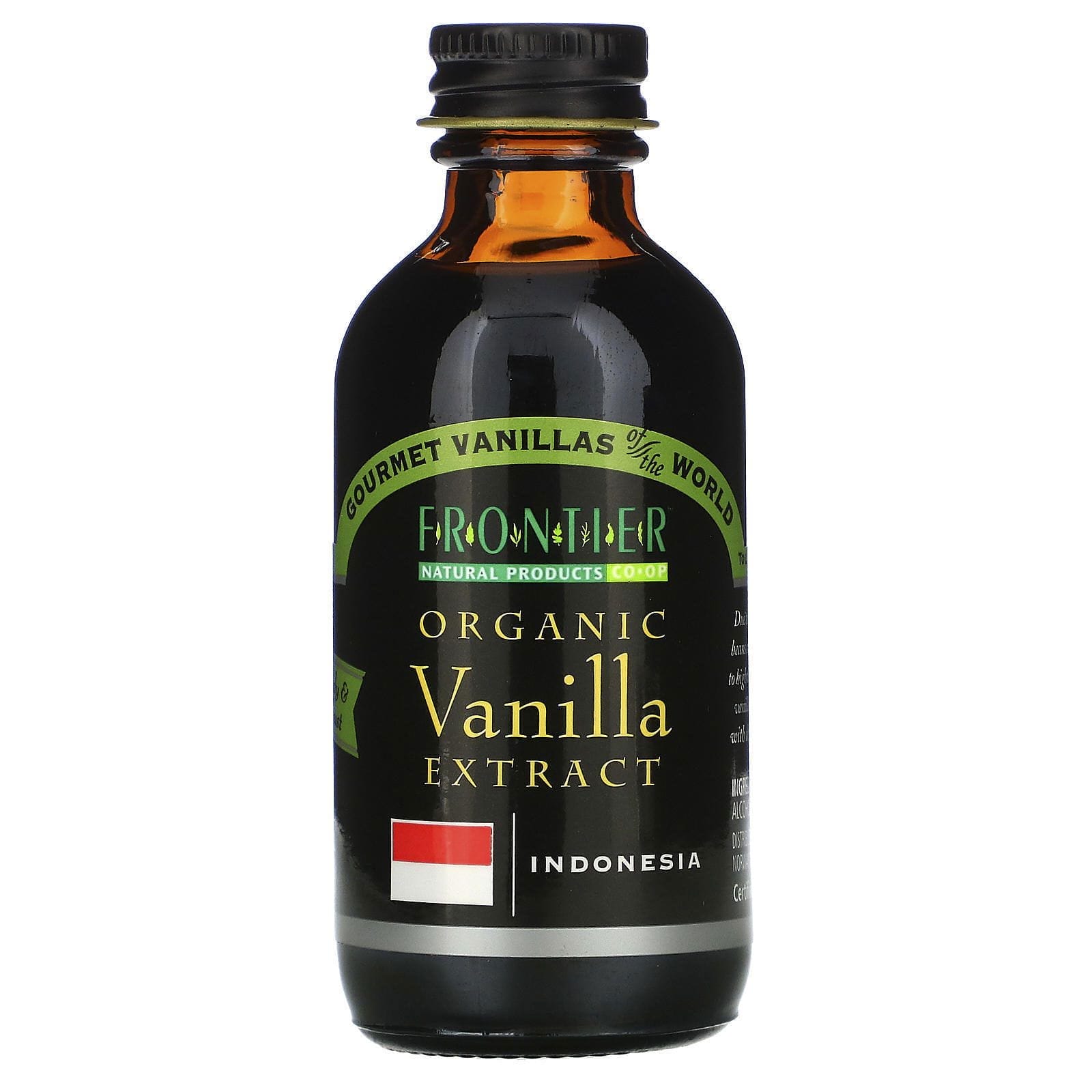 Frontier Natural Products, Extracto de vainilla orgánico de Indonesia, cultivado en granja, fluidas de 2 oz (59 ml)