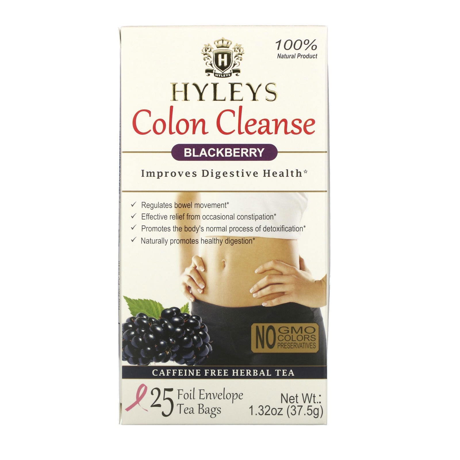 Hyleys Tea, Colon Cleanse, Blackberry , 25 Tea Bags, 1.32 oz (37.5 g)