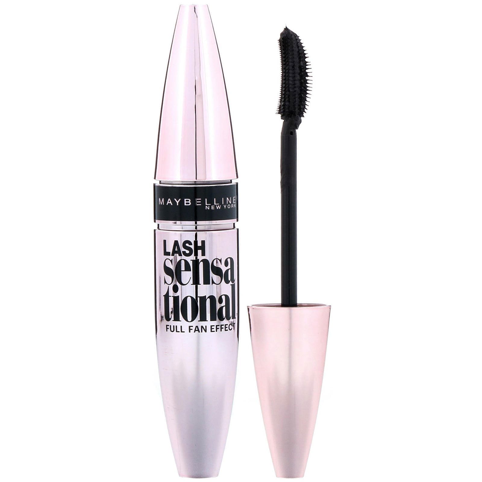 Maybelline, Lash Sensational, Máscara para pestañas, 253 Blackest Black (negro intenso), 9,5 ml (0,32 oz. líq.)