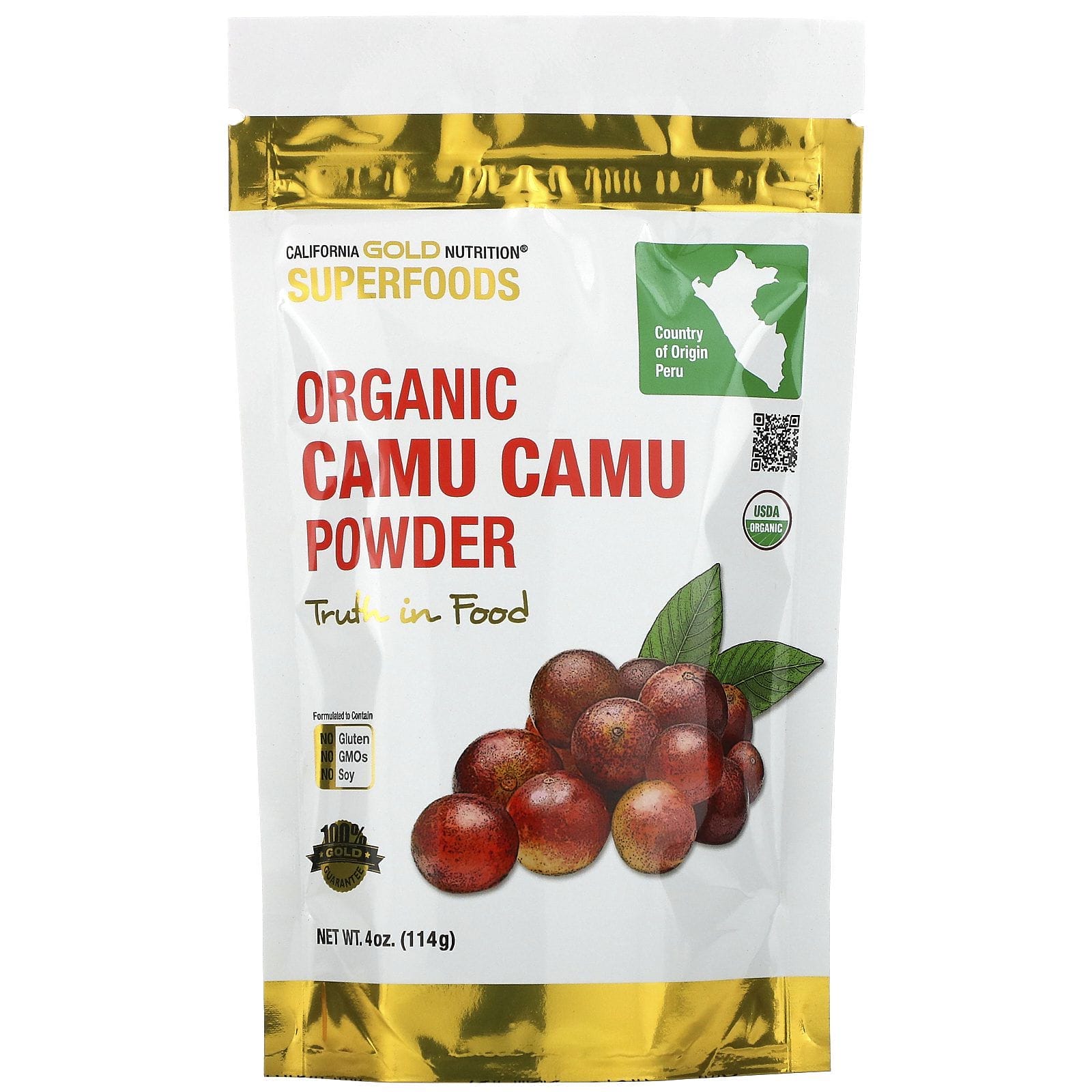 California Gold Nutrition, Camu-camu orgánico en polvo, 114 g (4 oz)