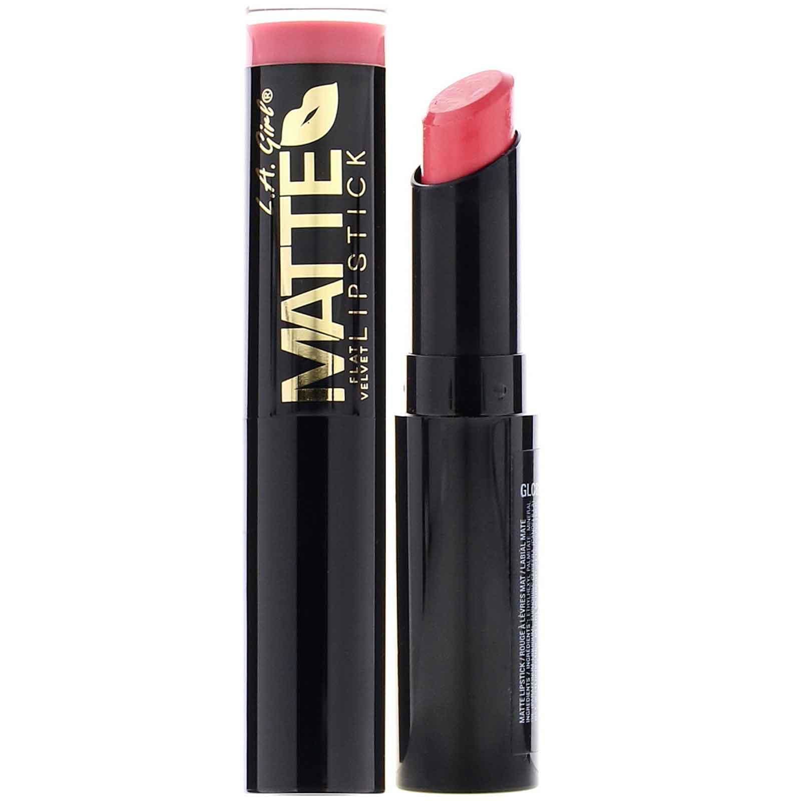 L.A. Girl, Lápiz de labios aterciopelado de acabado liso mate, Hush, 3 g (0,10 oz)