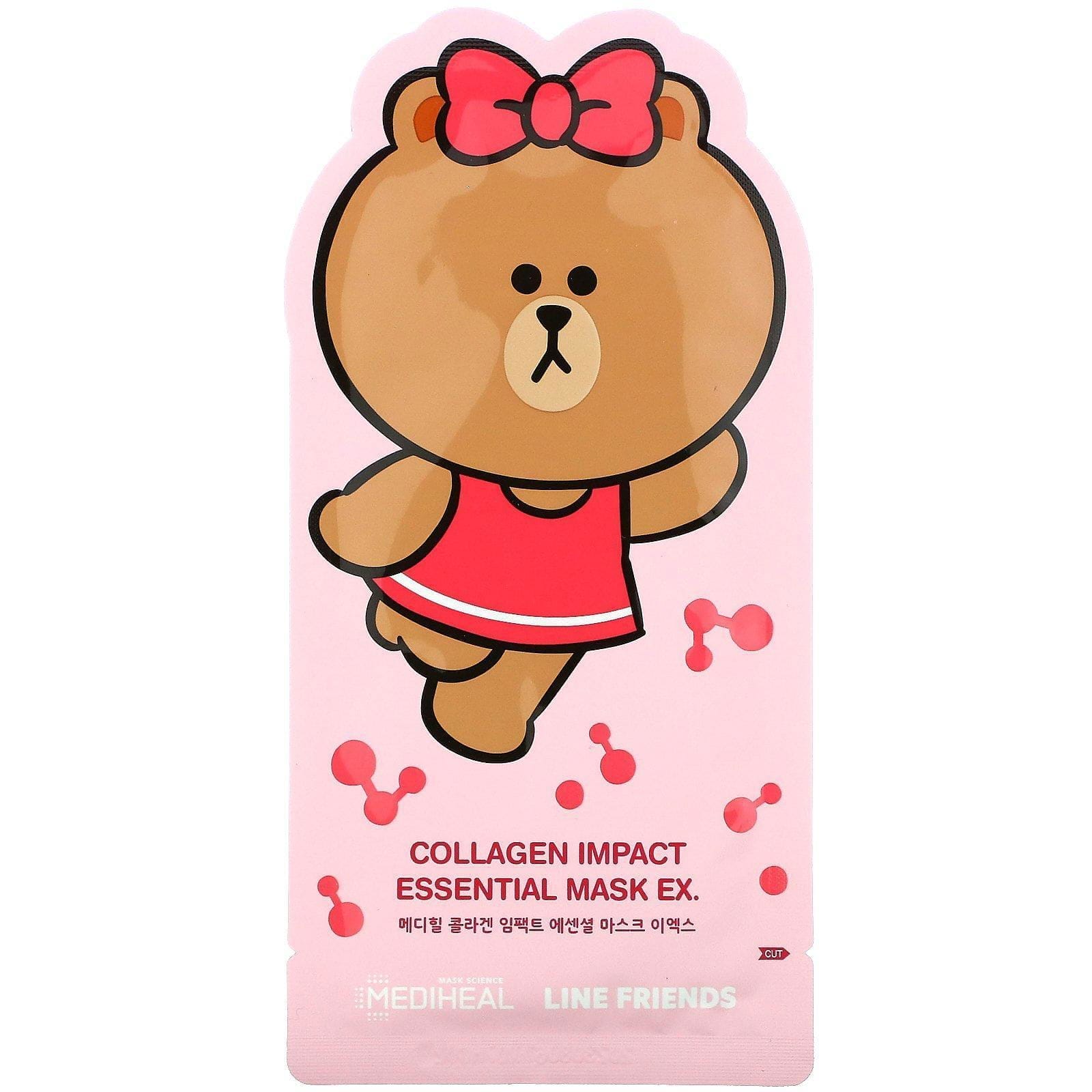 Mediheal, Line Friends, Collagen Impact Essential Mask EX, 1 Sheet, 24 ml